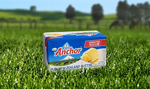 Anchor Butter New Zealand, Unsalted. Pack of 2 x 16oz packs (2lb)