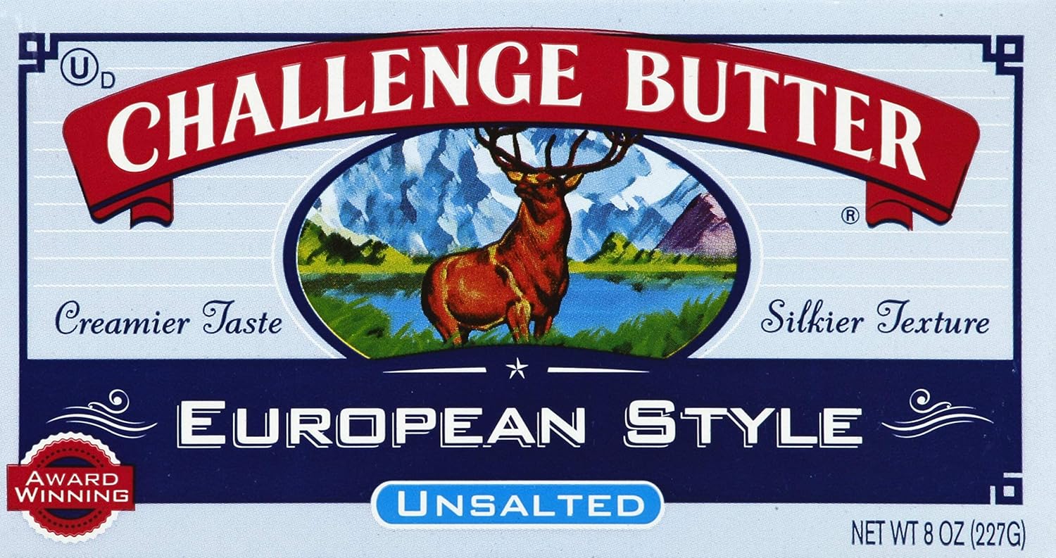 Challenge Dairy, European-Style Unsalted Butter Quarters, 8 oz