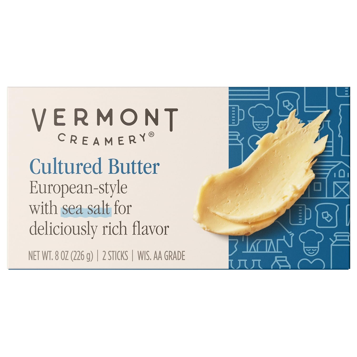 Vermont Creamery® Cultured Butter Sea Salt, 8 oz in 2 Sticks
