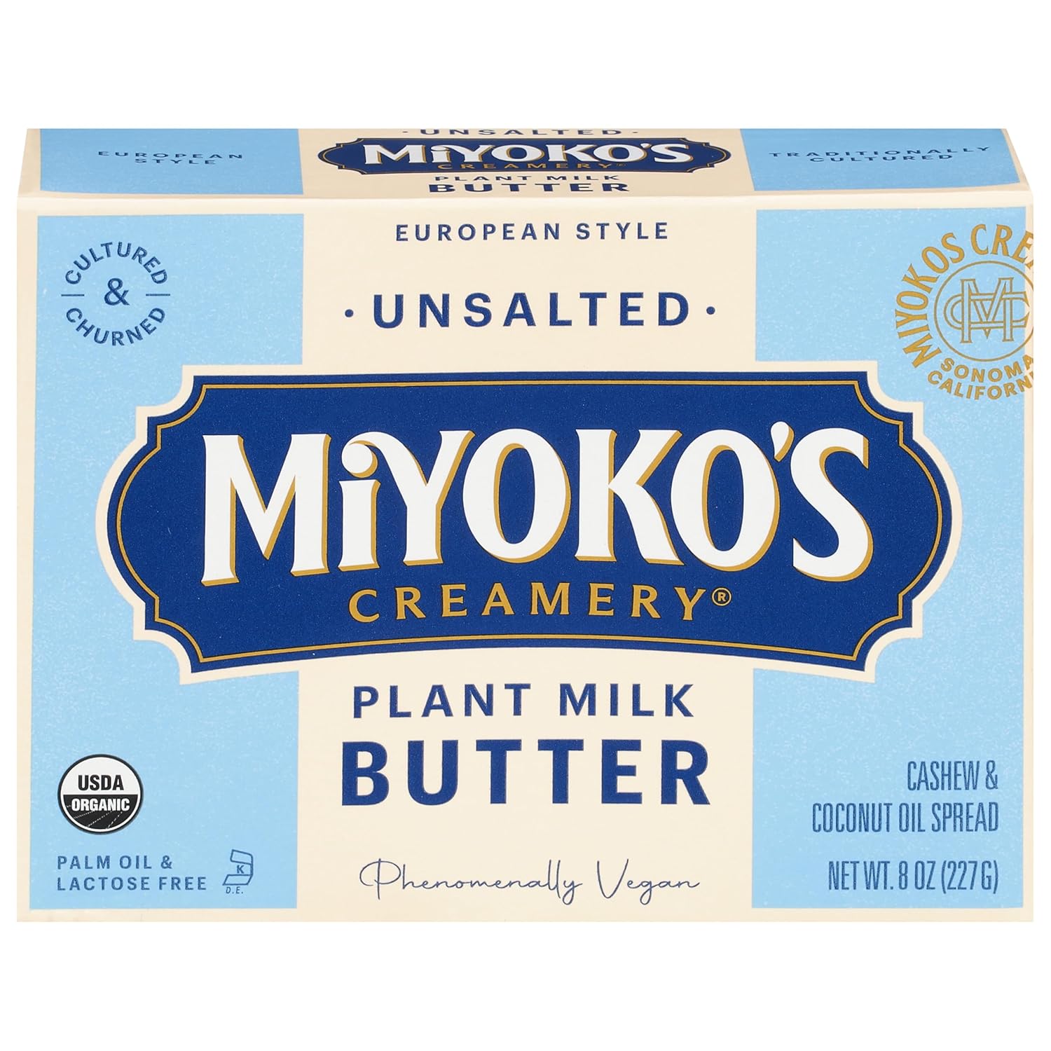 Miyoko's Creamery Organic Vegan Butter, Unsalted, European Style Cultured