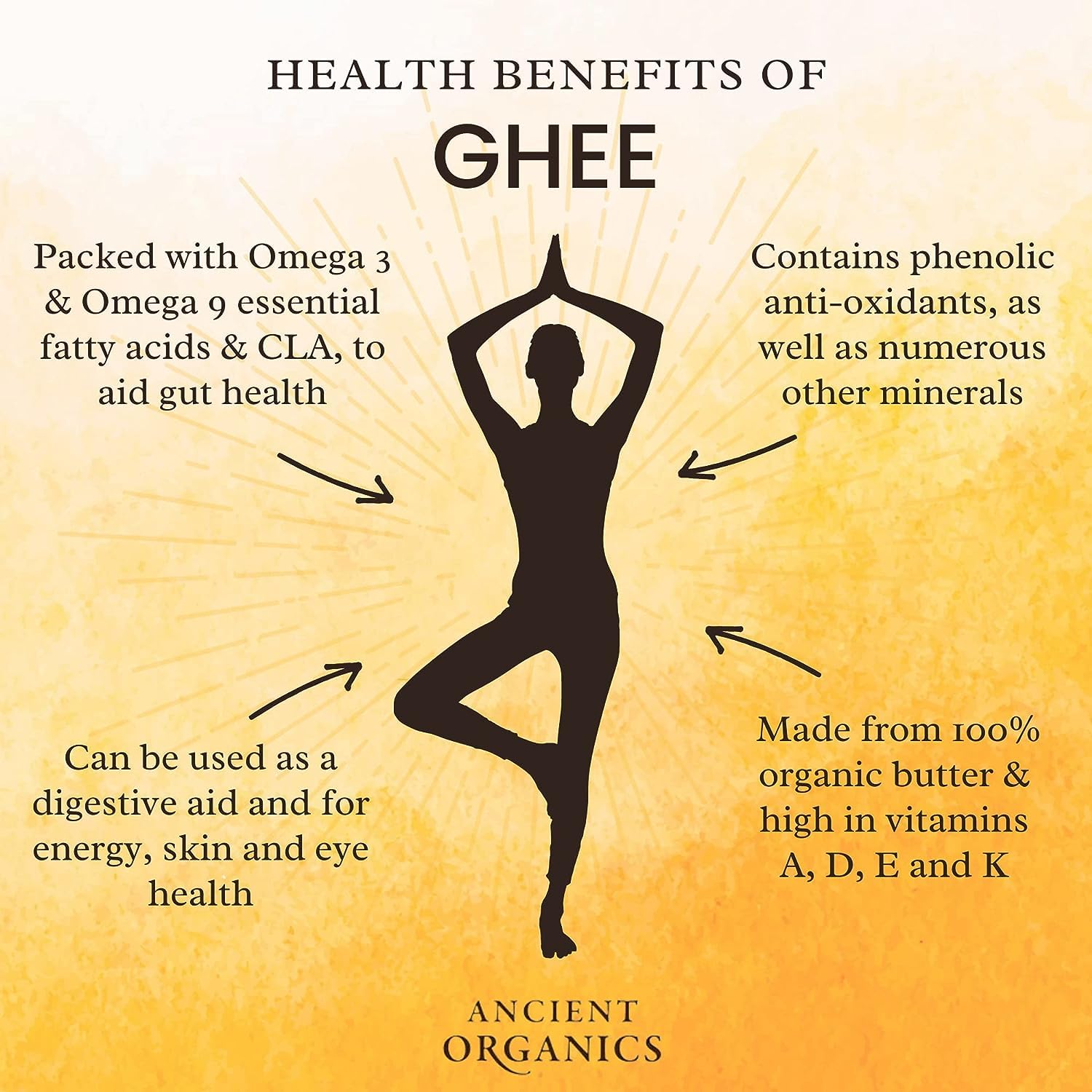 Ancient Organics Cultured Ghee, Organic Grass Fed Fermented Clarified Butter view 3