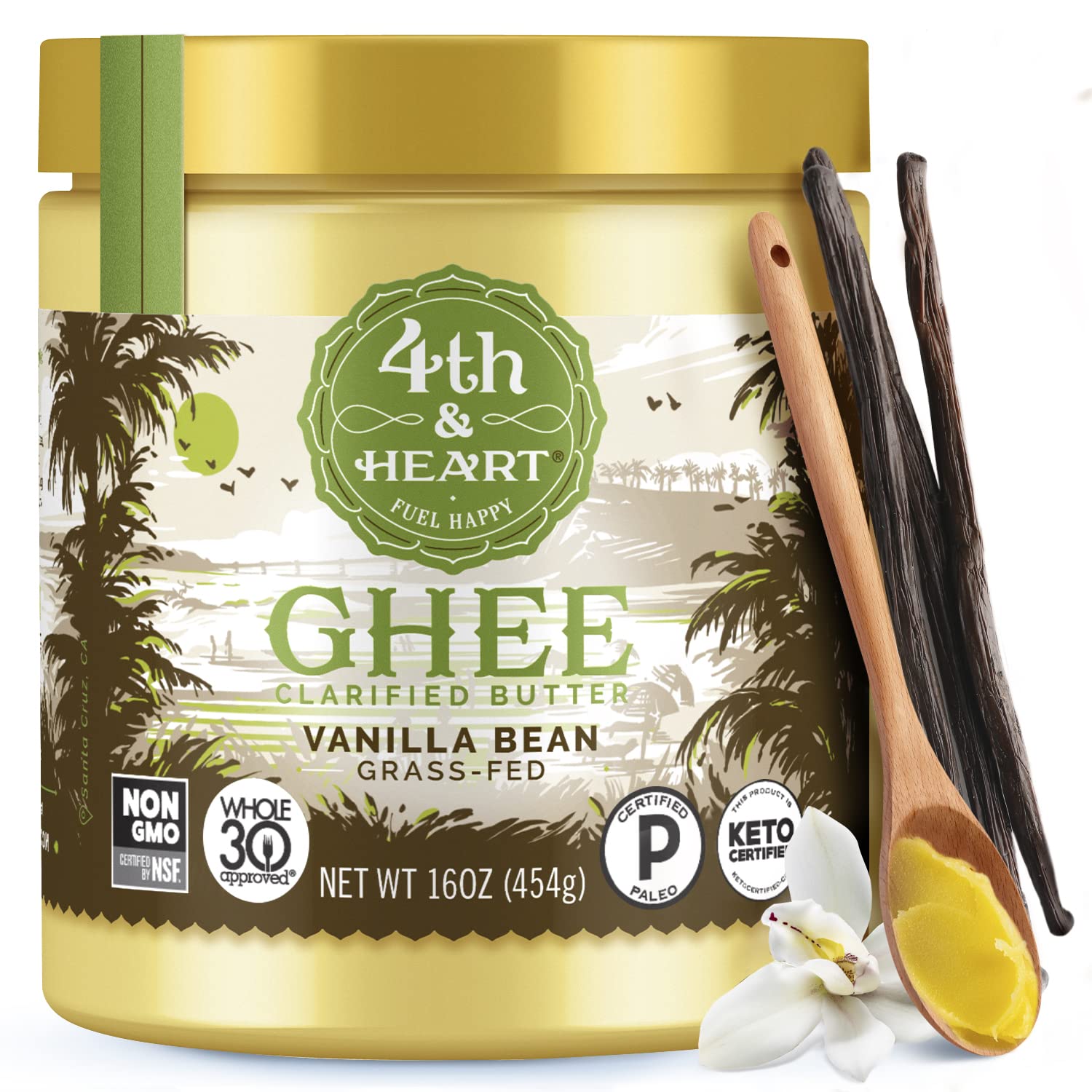 4th & Heart Vanilla Bean Grass-Fed Ghee, 16 oz