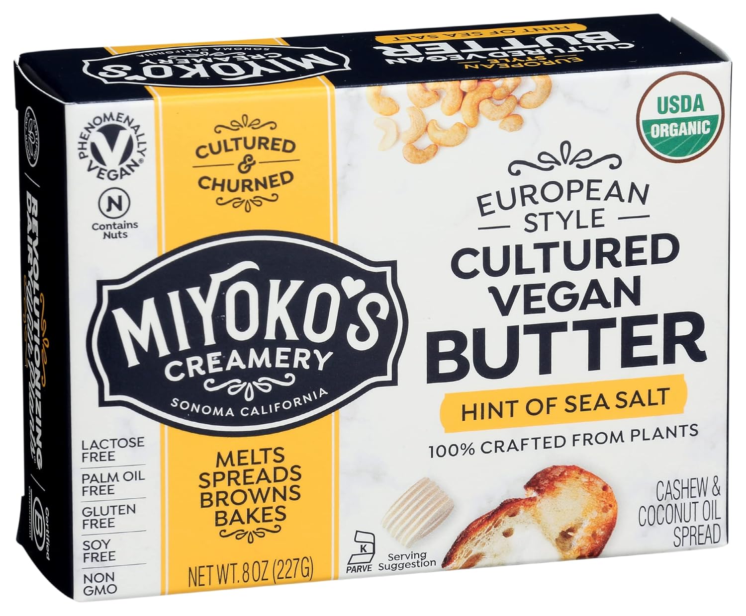Miyoko's Creamery Organic European Style Cultured Vegan Butter, 8oz (Pack of 6) view 2