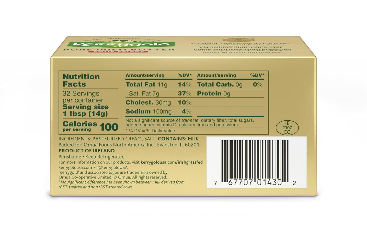 Kerrygold Grass-Fed Pure Irish Salted Butter Sticks, 16 OZ view 3