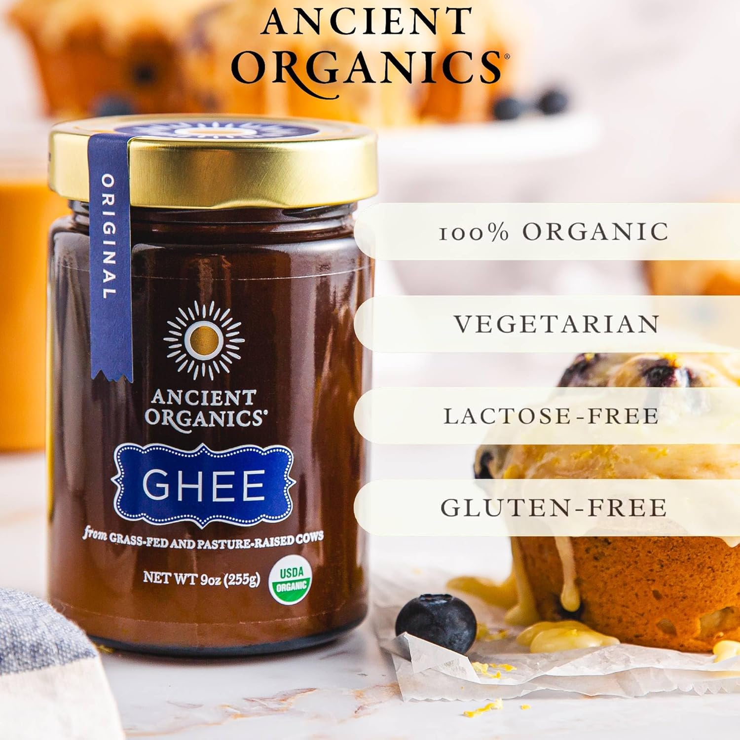 Ancient Organics Ghee - Organic Grass Fed, Gluten Free Clarified Butter view 4