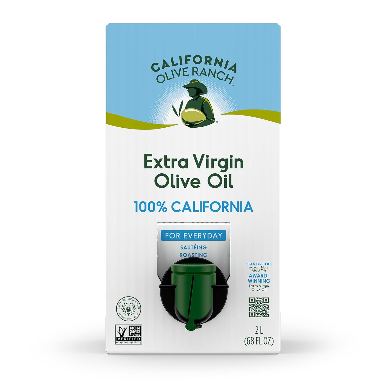 California Olive Ranch, 100% California Bag-in-Box Extra Virgin Olive Oil, 2L (1-Pack)