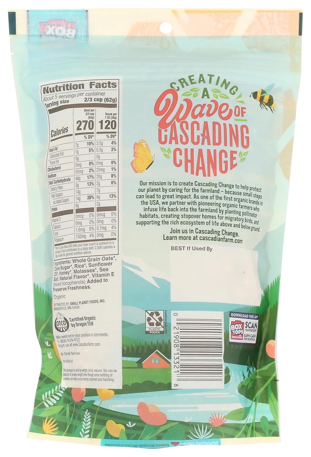 Cascadian Farm Organic Oats And Honey Granola, Non GMO, 11 Ounces (Pack Of 4) view 2