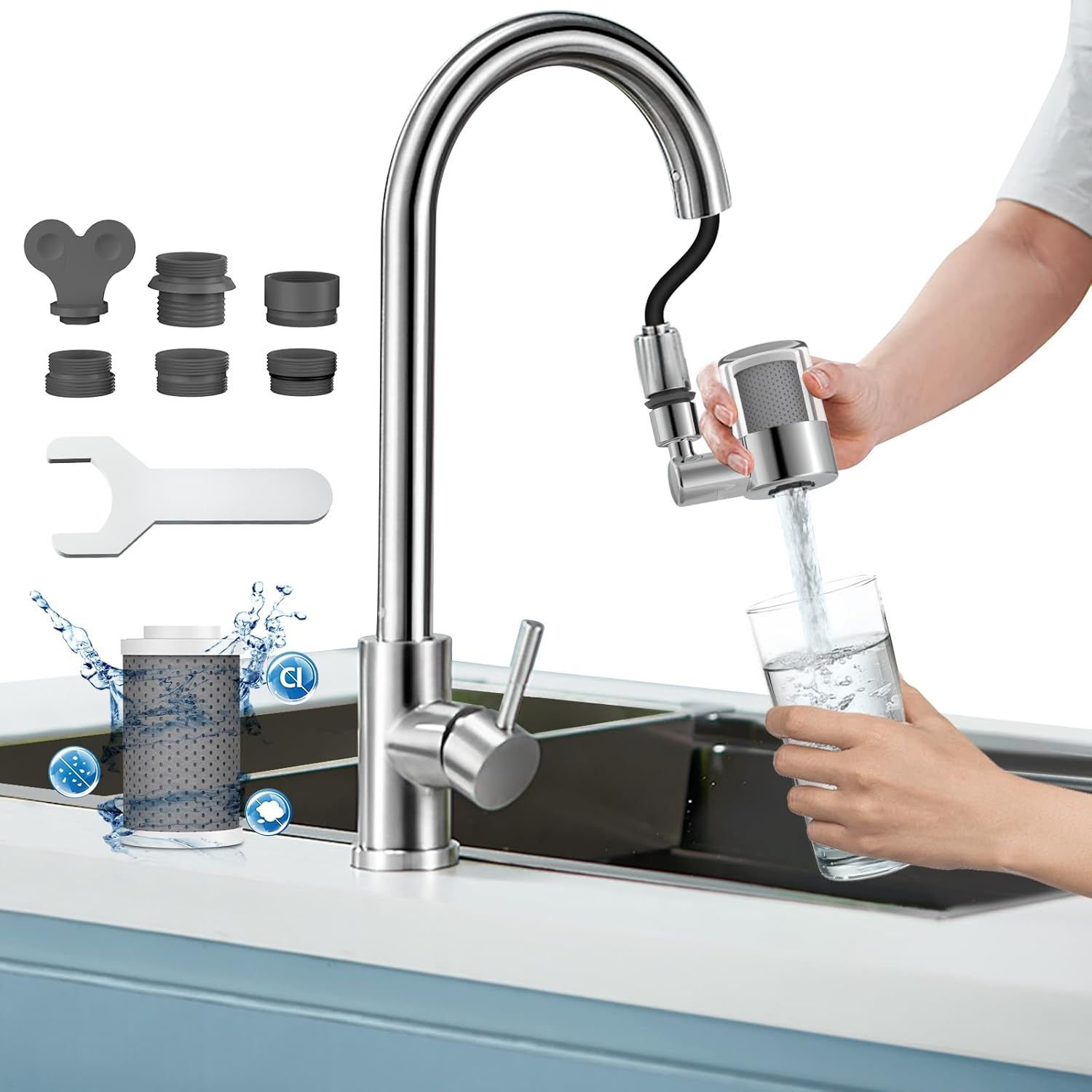 CECEFIN Swivel Faucet Water Filter