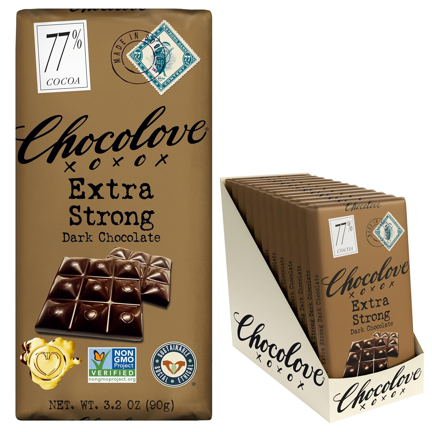 Chocolove Extra Strong Dark Chocolate 77%