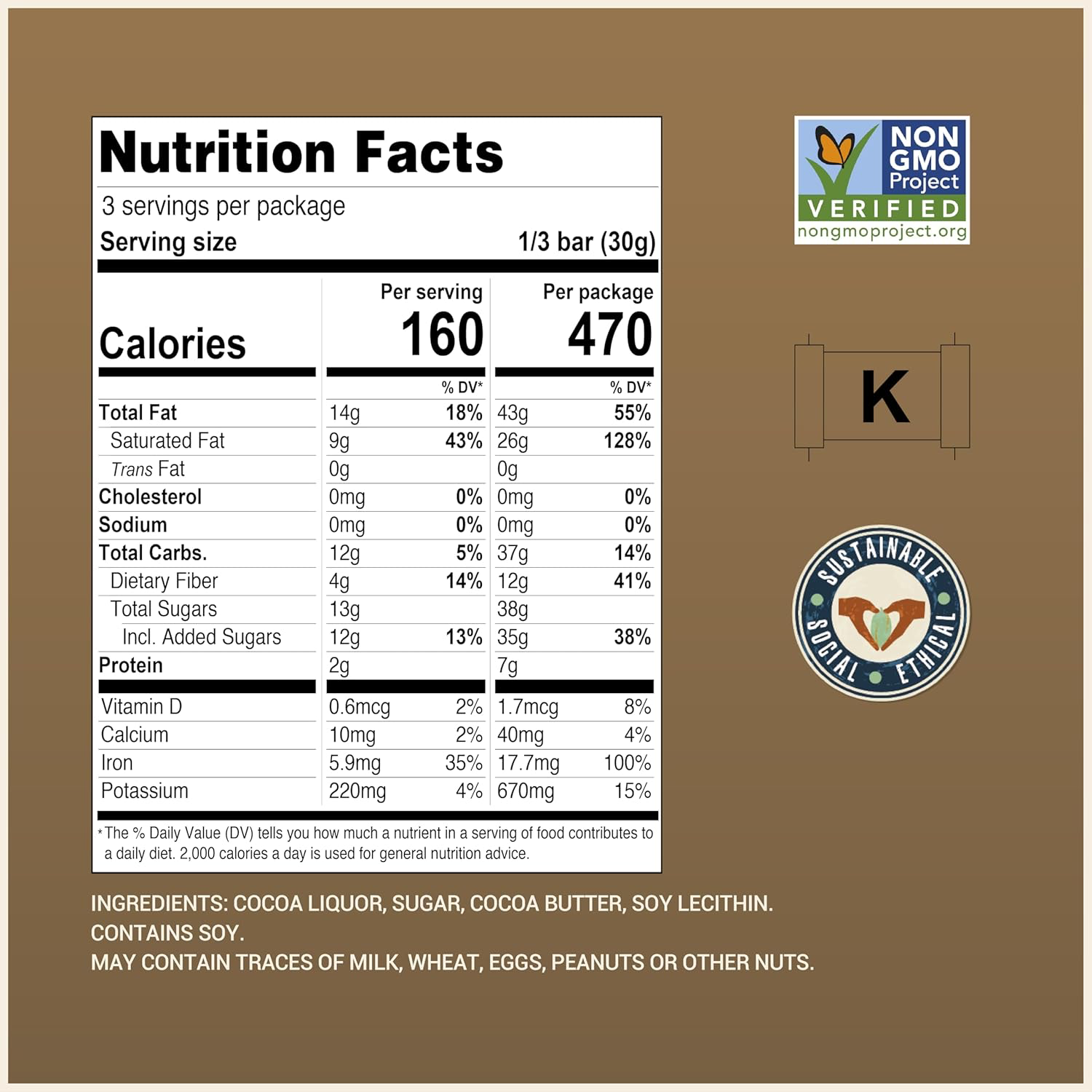 Chocolove Extra Strong Dark Chocolate 77% view 2