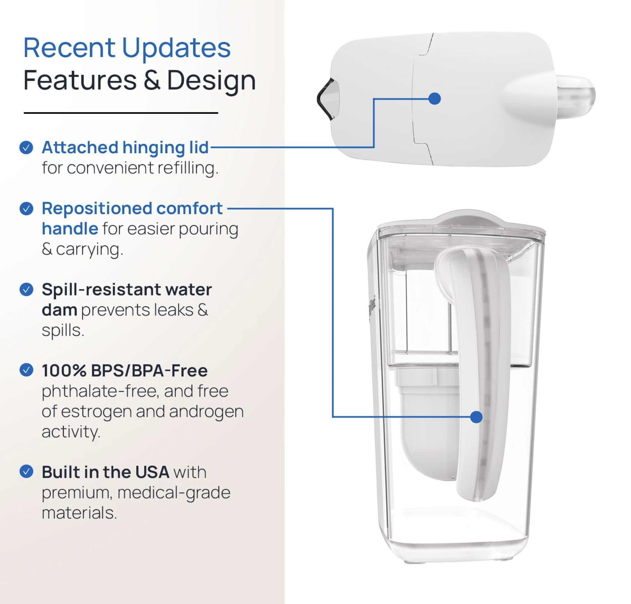 Clearly Filtered water pitcher view 3