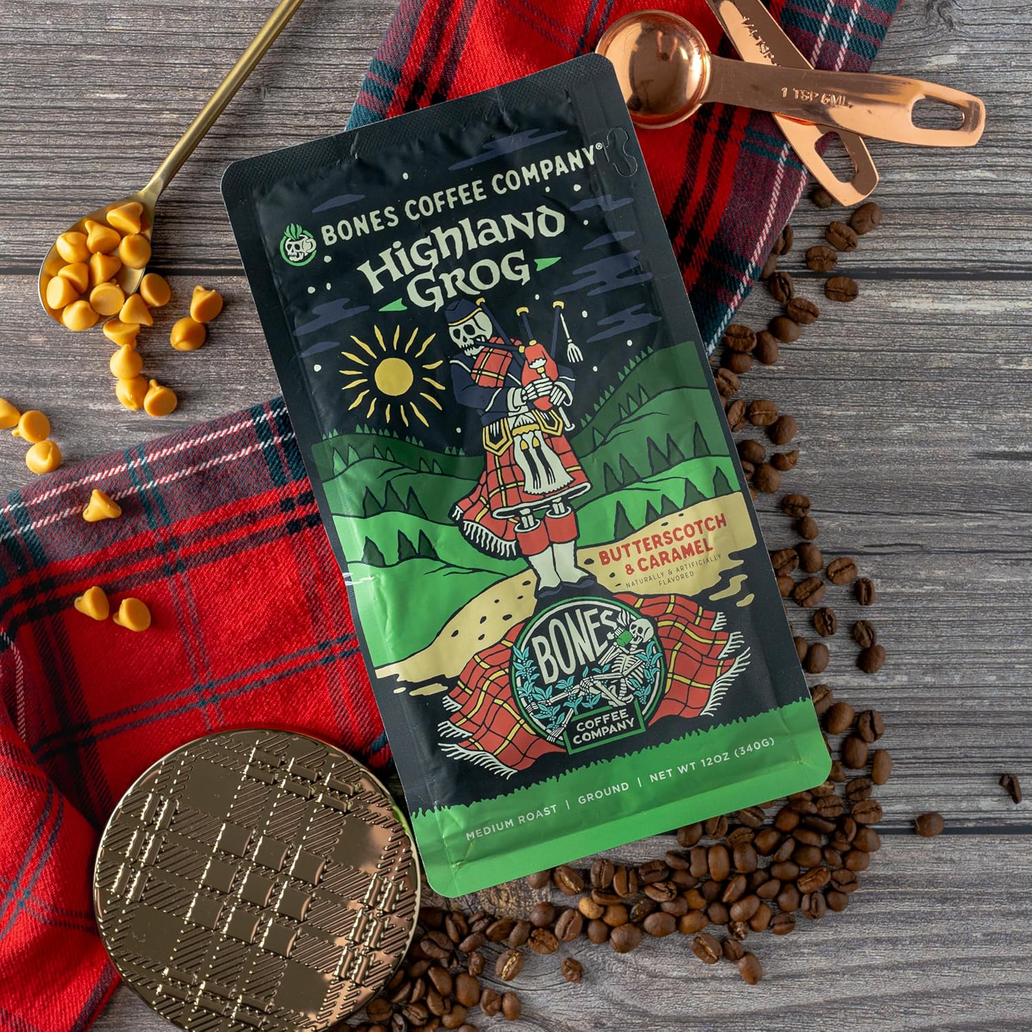 Bones Coffee Highland Grog Flavored Coffee view 3