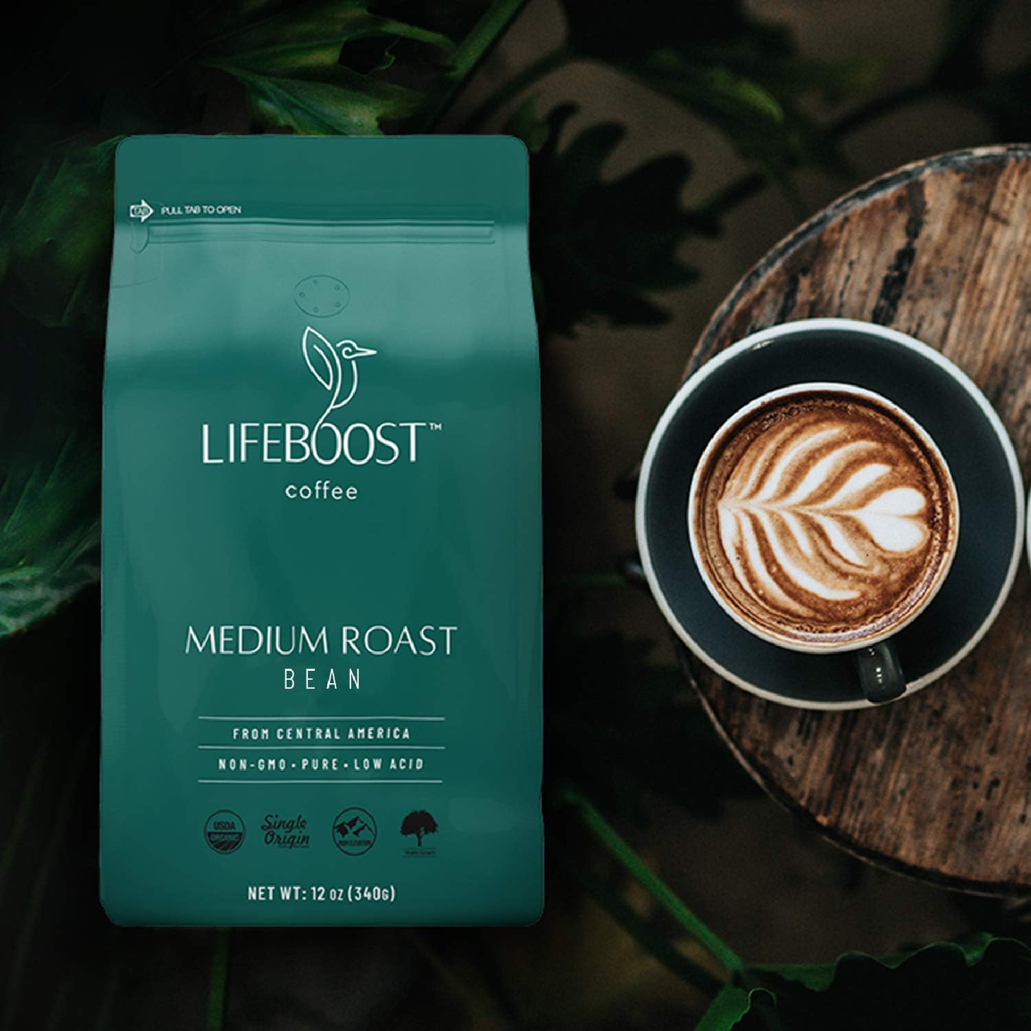 Lifeboost Organic Coffee Beans Medium Roast view 2