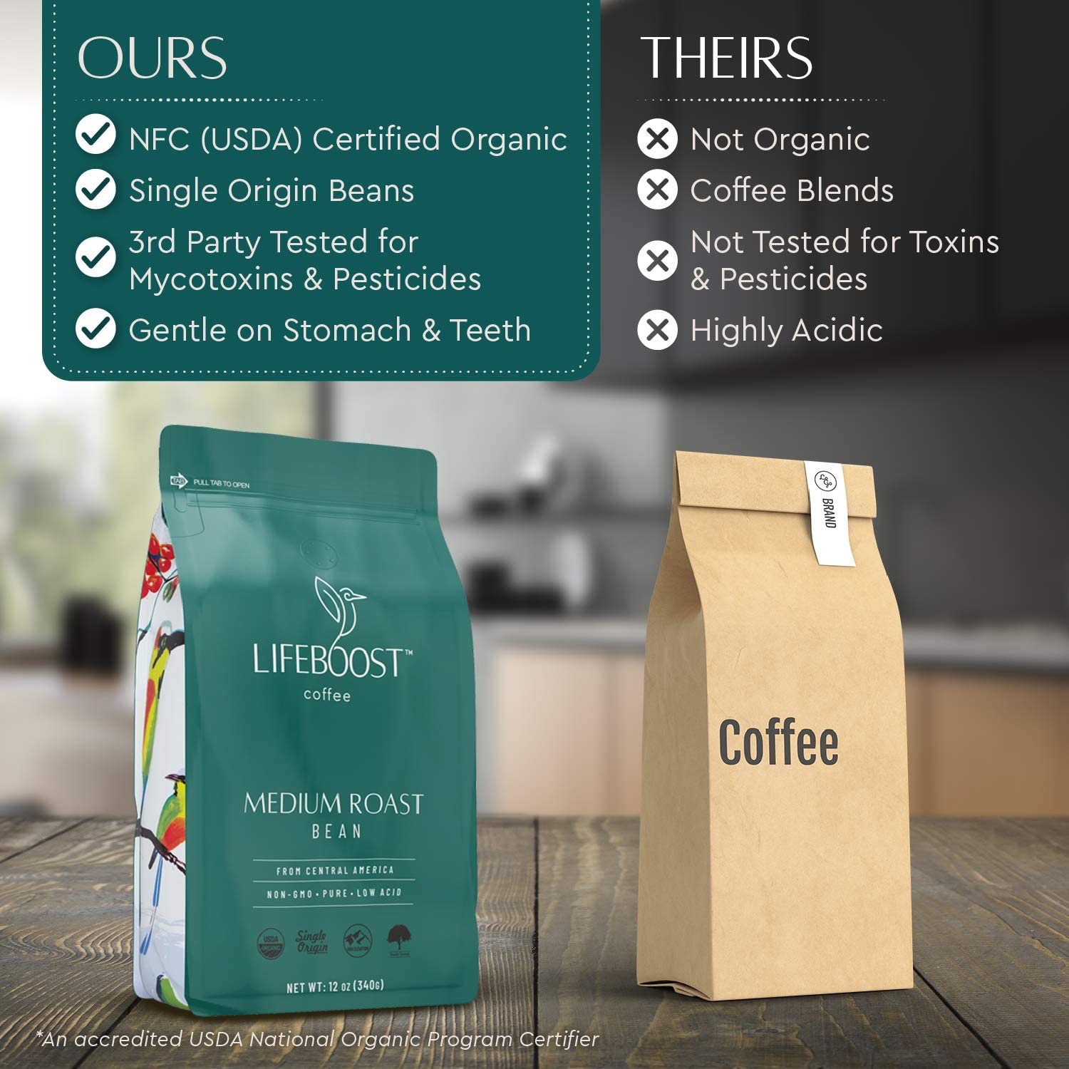 Lifeboost Organic Coffee Beans Medium Roast view 4