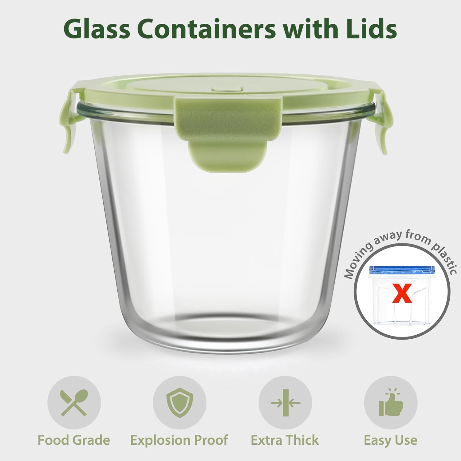 Glass Meal Prep Containers 23oz view 2