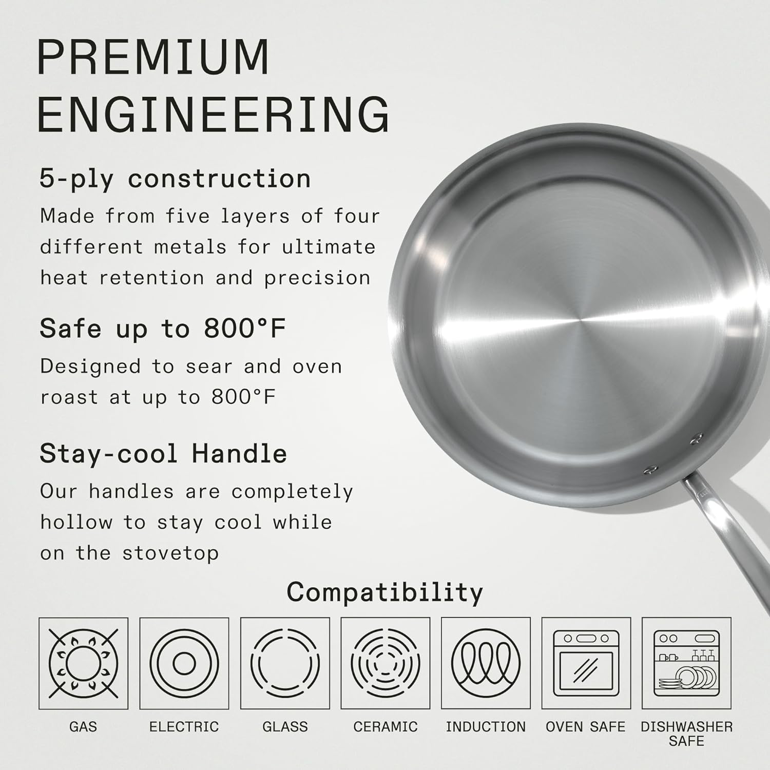 Made In Cookware - 12-Inch Stainless Steel Frying Pan view 3