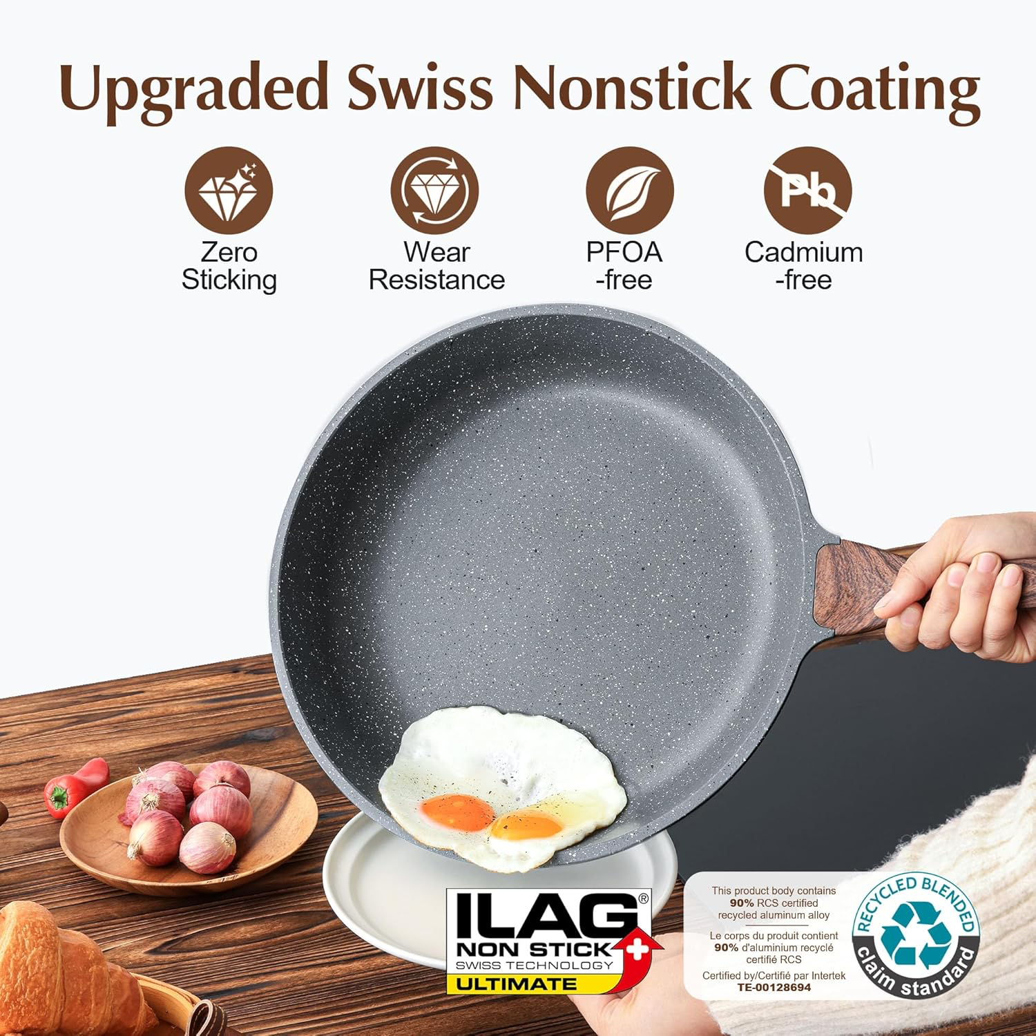 SENSARTE 12.5 Inch Nonstick Frying Pan view 2