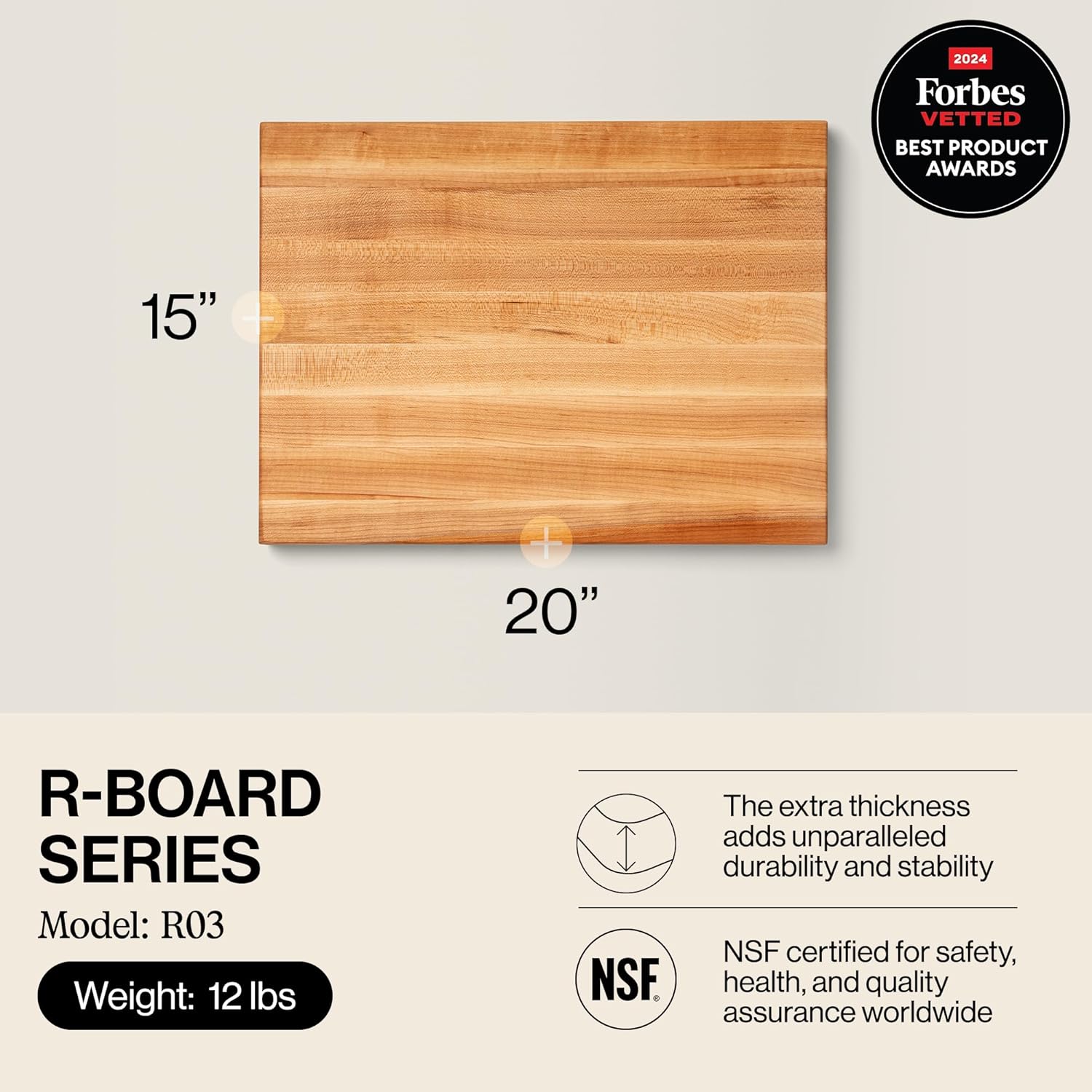 John Boos Maple Cutting Board 20x15 inches view 2