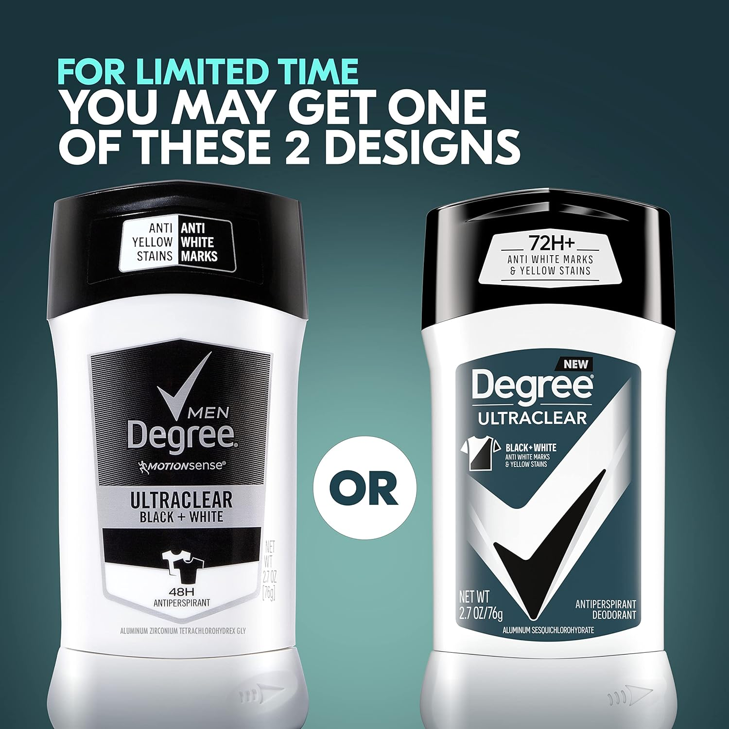 Degree Men UltraClear Antiperspirant - Black + White view 3