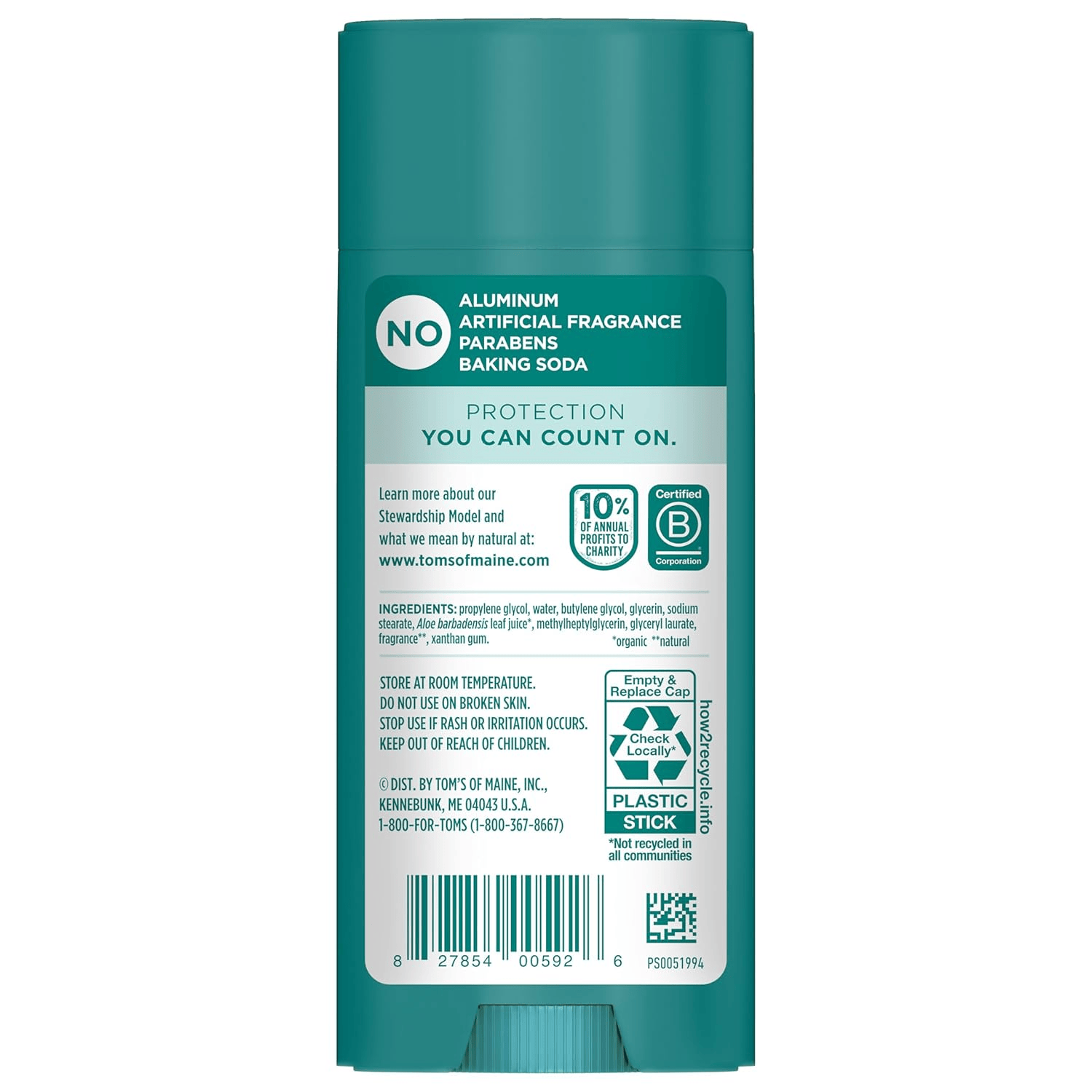 Tom’s of Maine Clean Coast Aluminum Free Natural Deodorant For Women & Men view 2