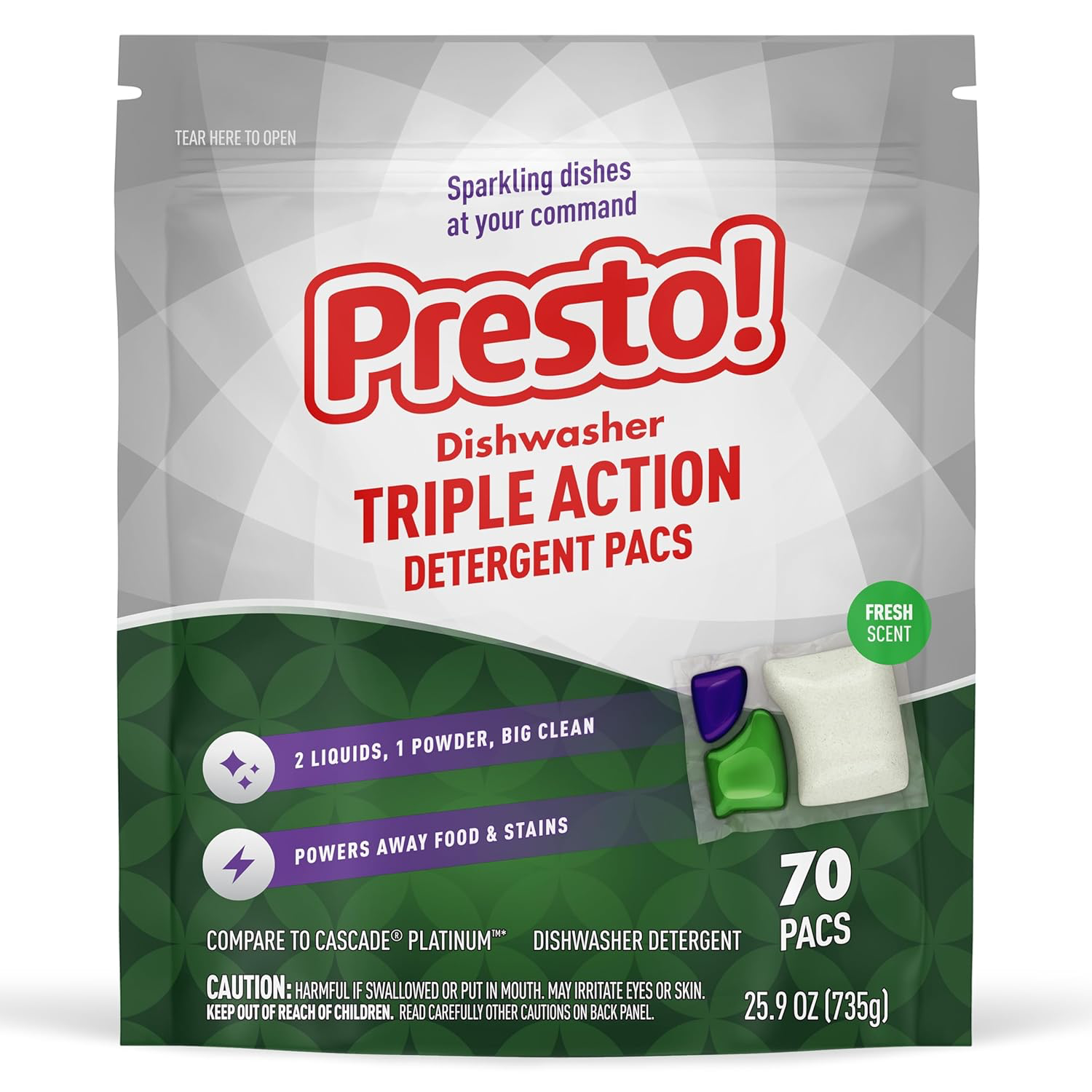 Amazon Presto Triple Action Pacs - 70 Count