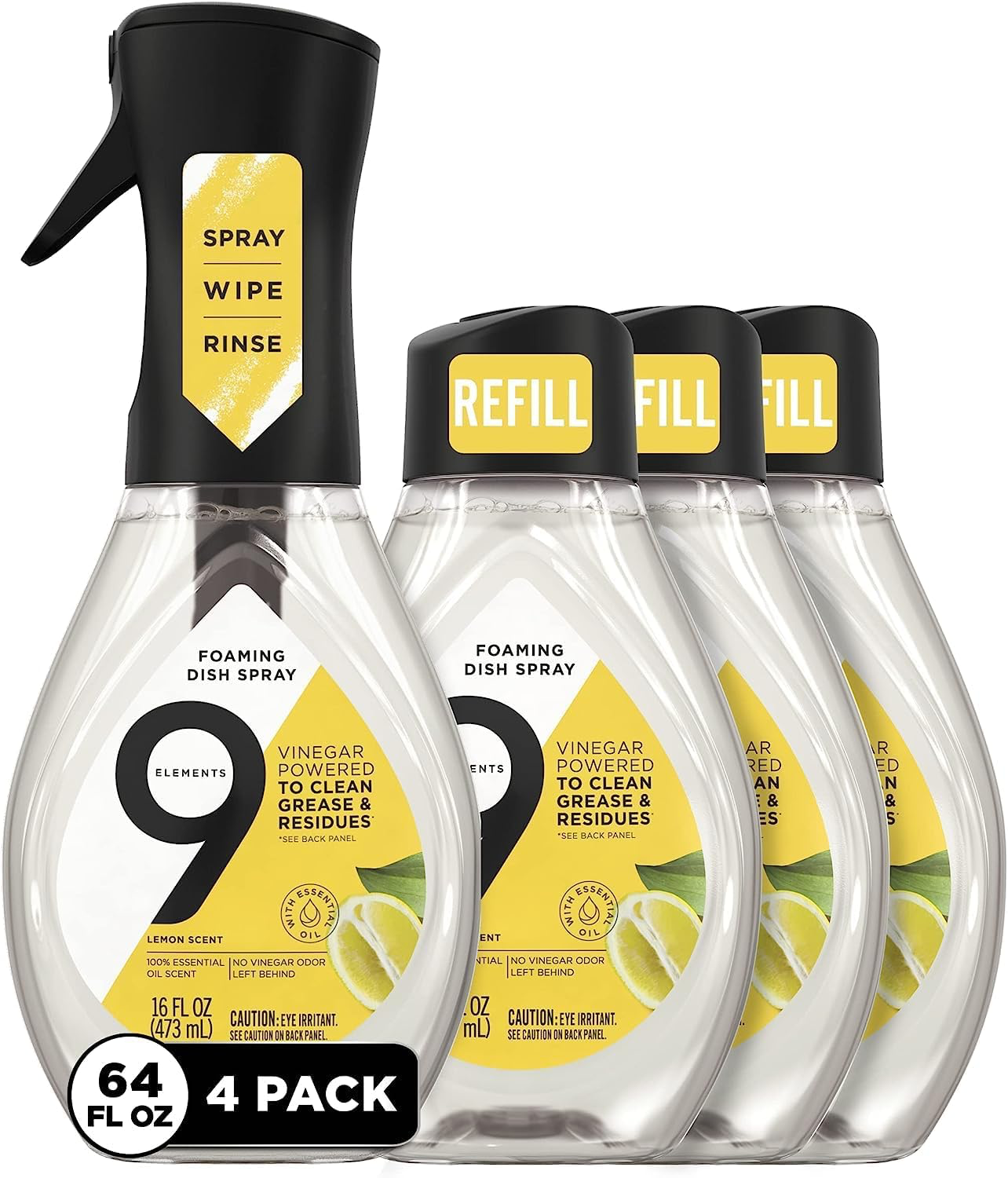 9 Elements Natural Dish Soap Starter Kit with Vinegar