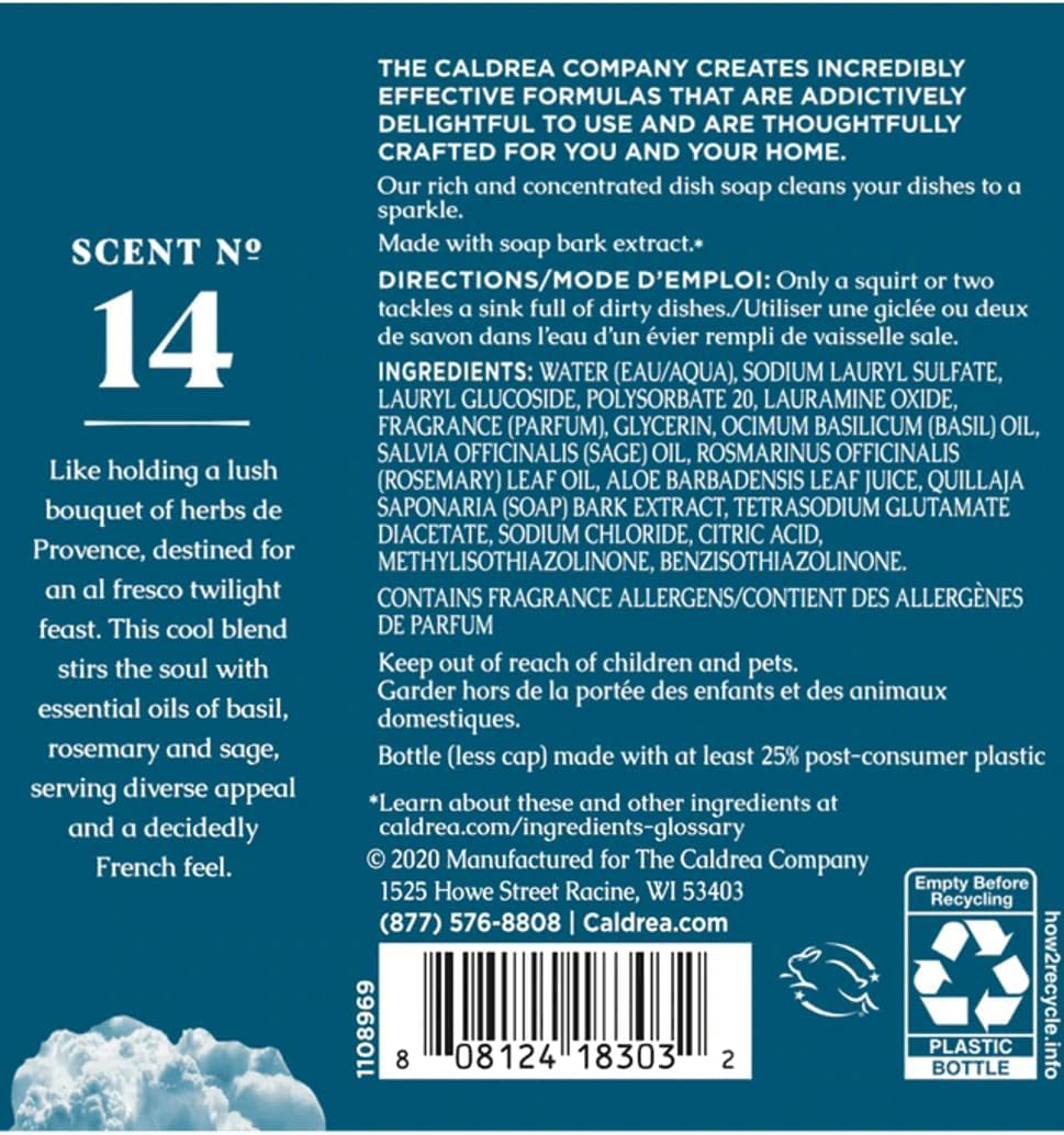 Caldrea Dish Soap - Basil Blue Sage view 2