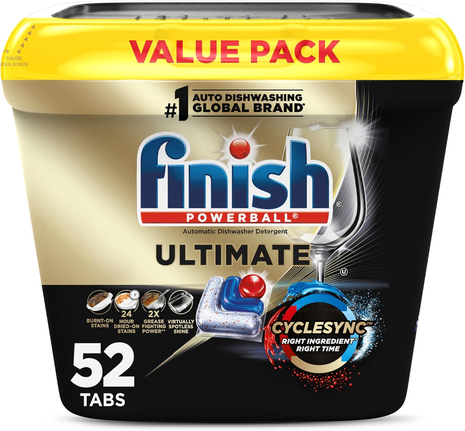Finish Ultimate Dishwasher Pods - 52 Count