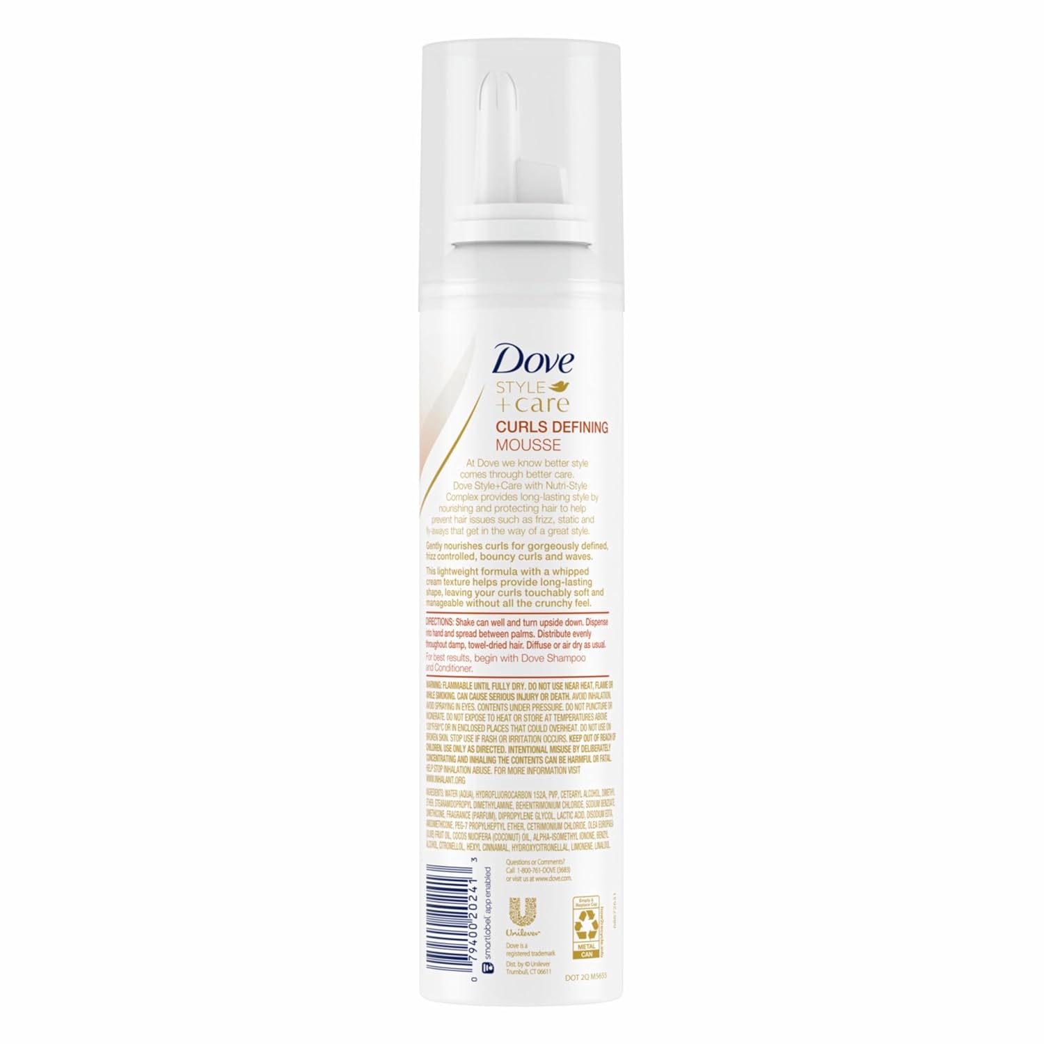 Dove STYLE+care Curls Defining Mousse, Soft Hold 7 oz view 2
