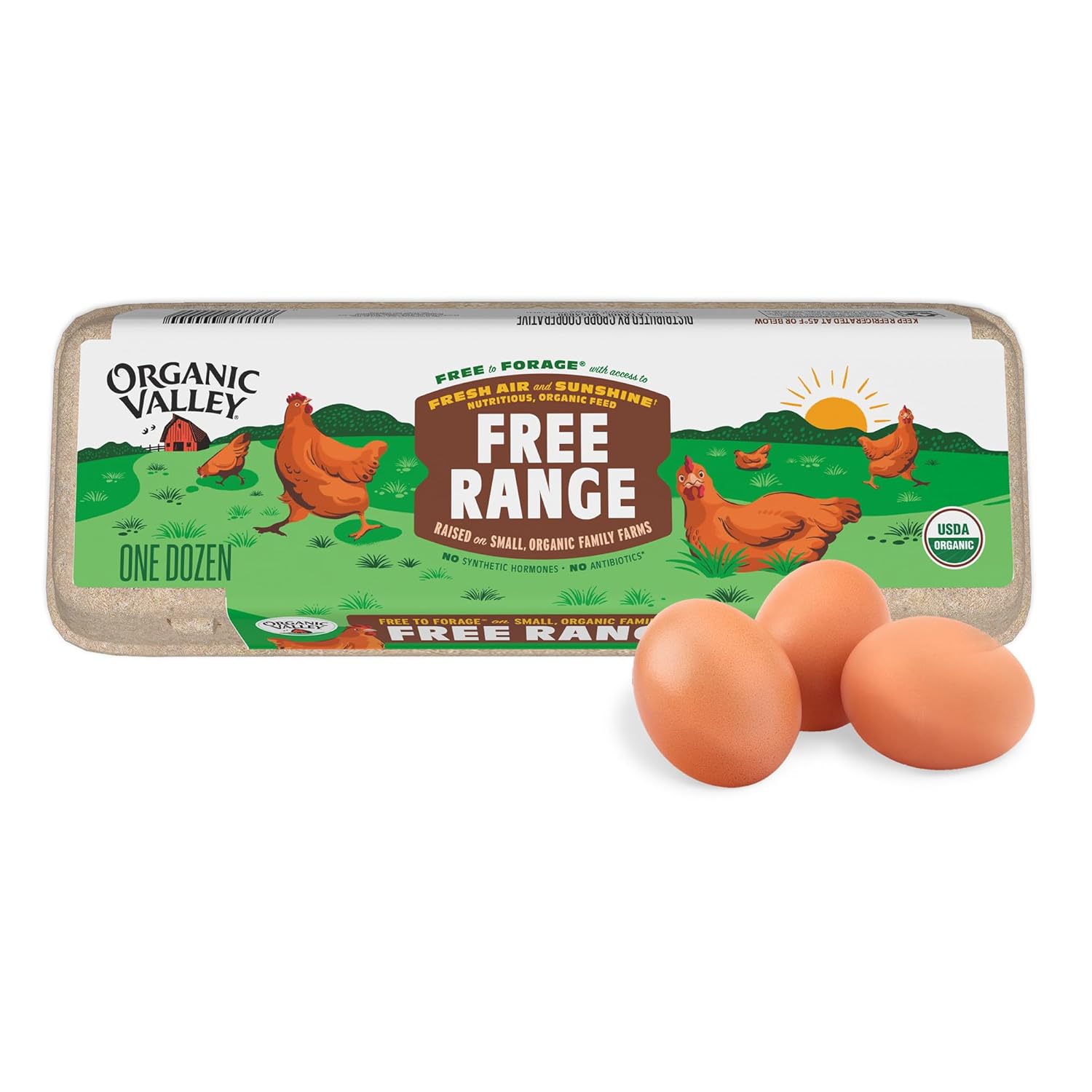 Organic Eggs Free Range Large Brown, 12 Count