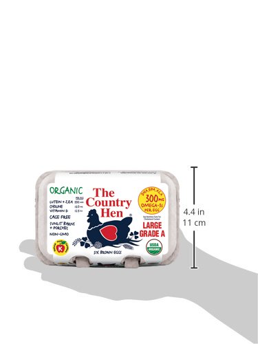 The Country Hen, Organic Cage-Free Omega-3 Large Eggs, 6 ct view 2