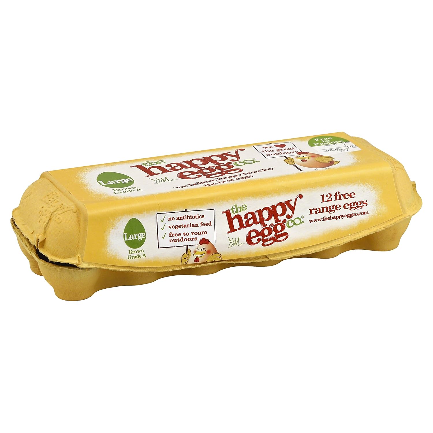 The Happy Egg Co. Large Brown Organic Free Range Eggs, Grade A Eggs, 12 Count