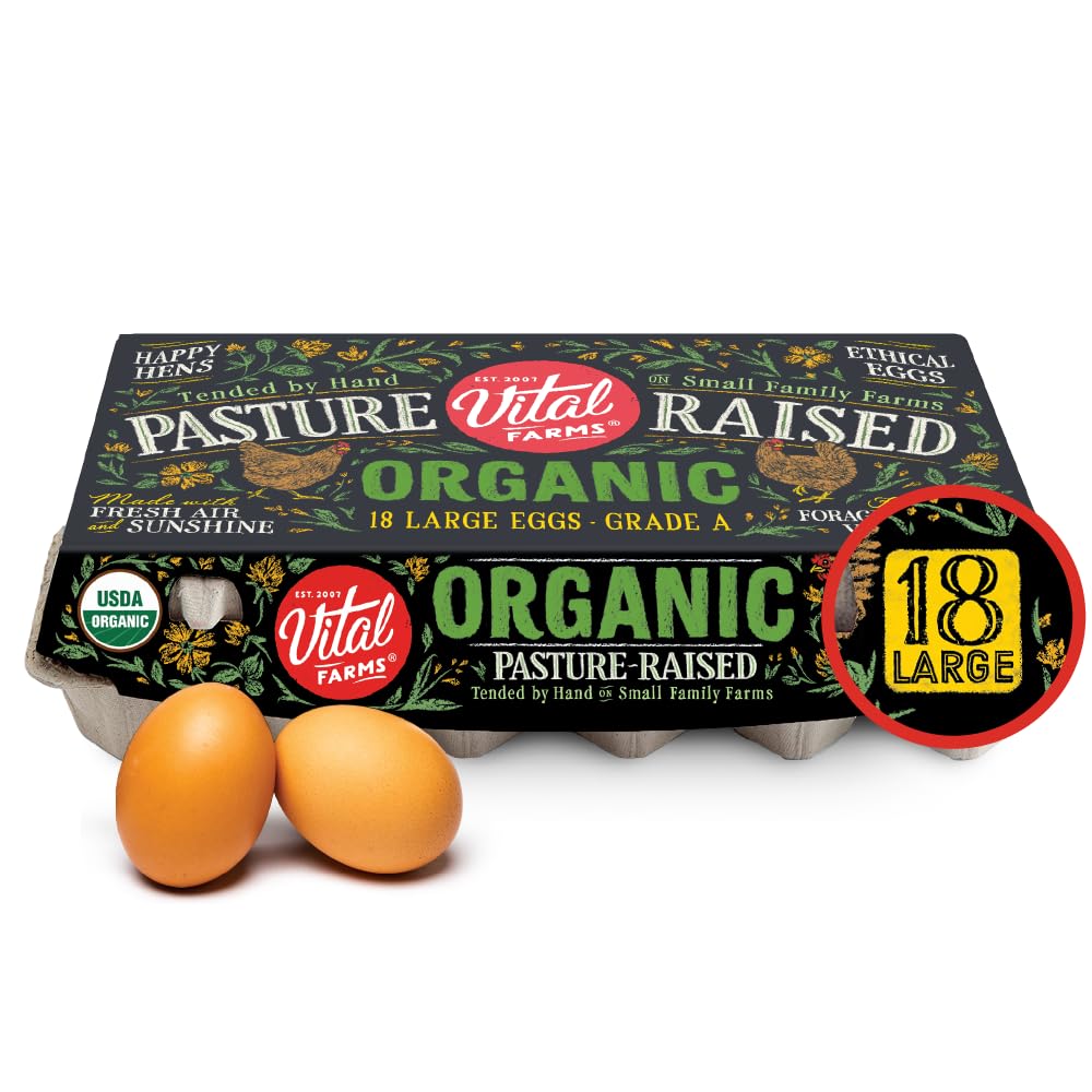 Vital Farms Organic Pasture-Raised Large Eggs 18ct