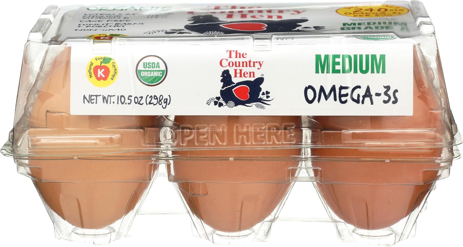 THE COUNTRY HEN Organic Medium Grade A Eggs, 6 CT