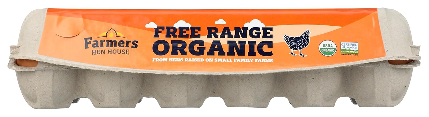 FARMERS HEN HOUSE Organic Free Range Brown Large Grade A Eggs, 12 CT view 3