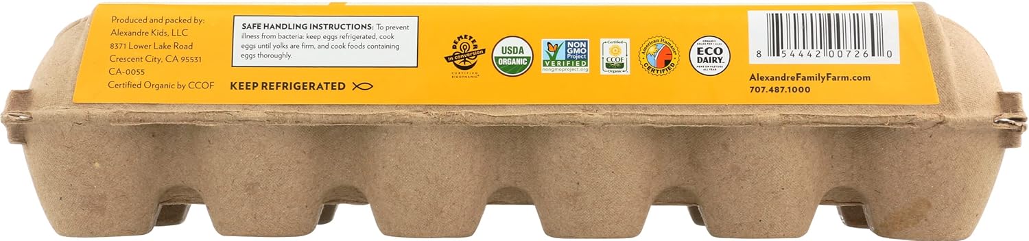 Alexandre Family Farms, Organic Pasture Raised Large Brown Eggs, 12 ct view 2