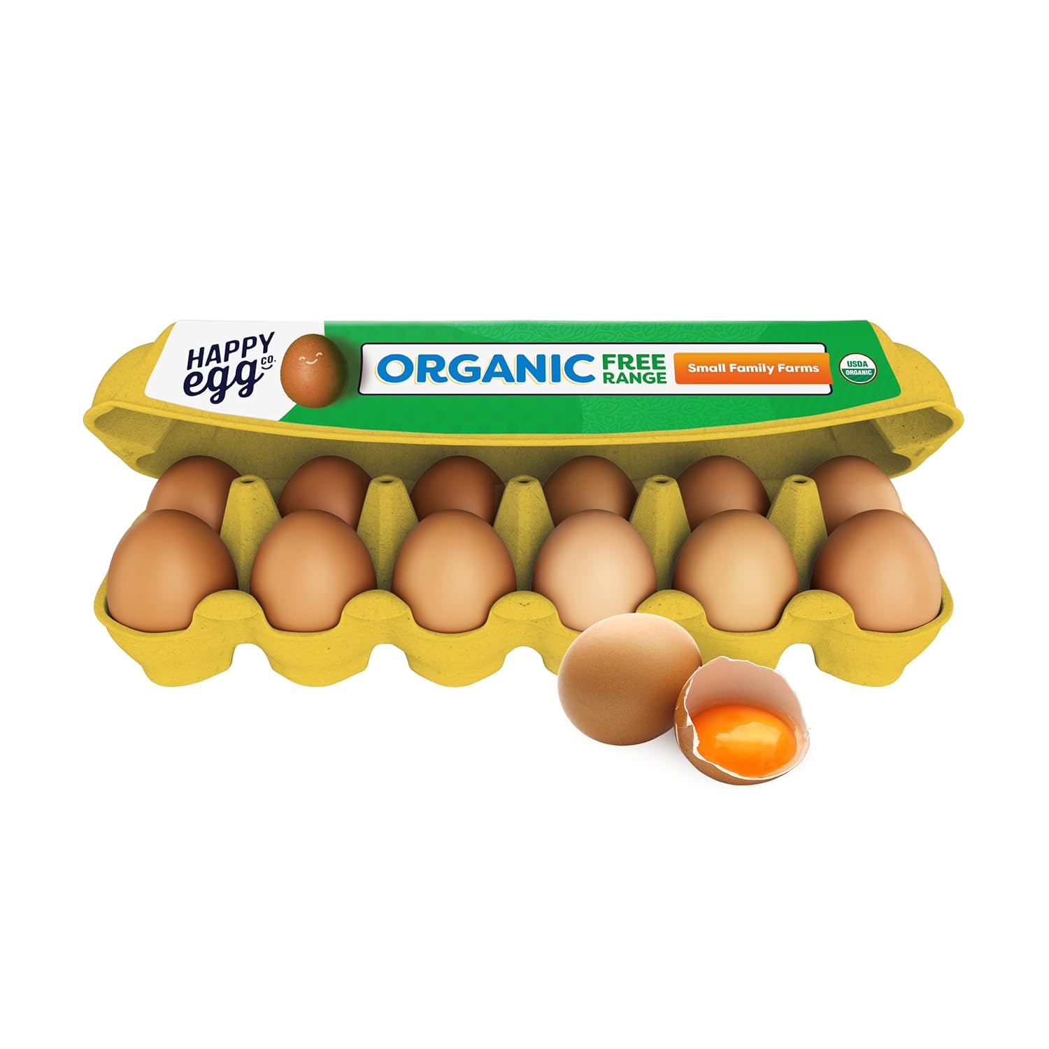 Happy Egg Large Brown Organic Free Range Eggs, Grade A Eggs-12ct view 3