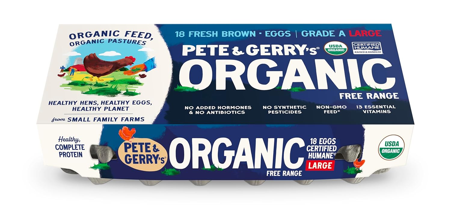 Pete & Gerrys Organic Eggs Large 18 CT