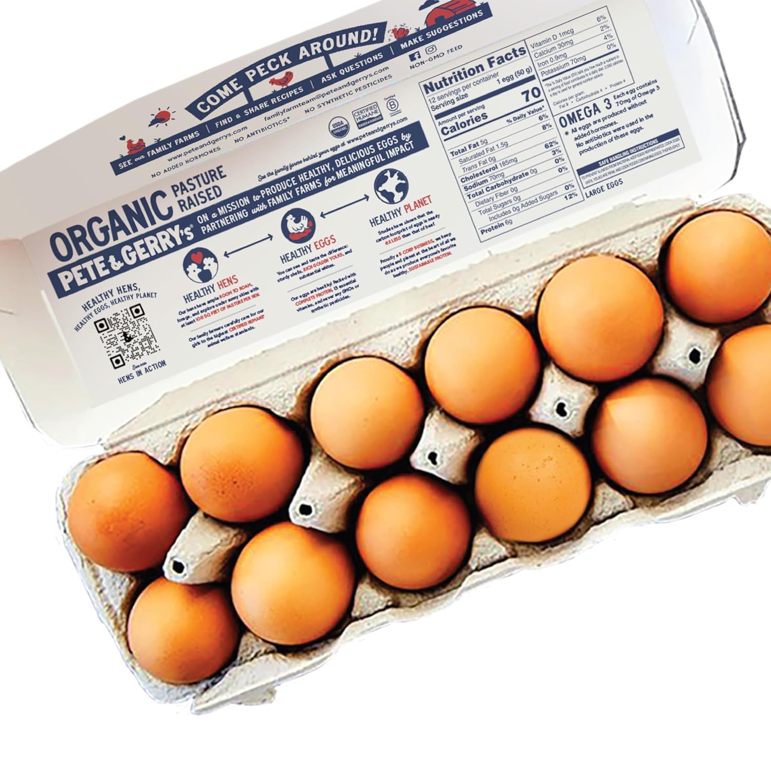 Pete & Gerry's Organic Pasture Raised Eggs Large 12 Ct view 4