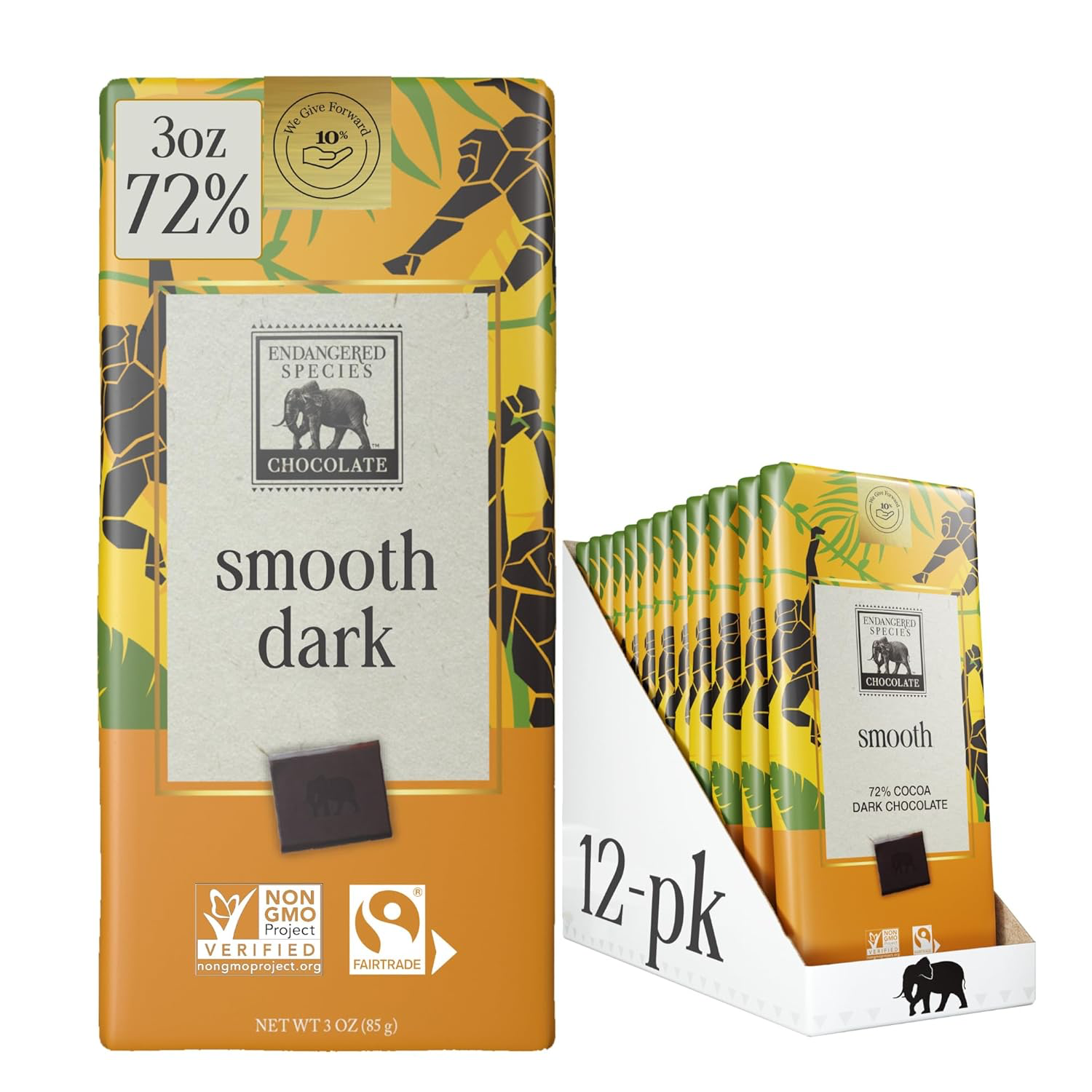 Endangered Species Chimpanzee Dark Chocolate 72%