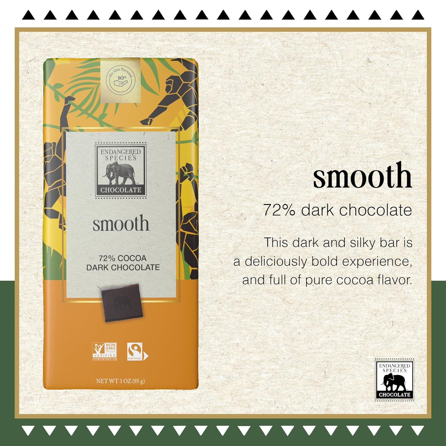 Endangered Species Chimpanzee Dark Chocolate 72% view 3