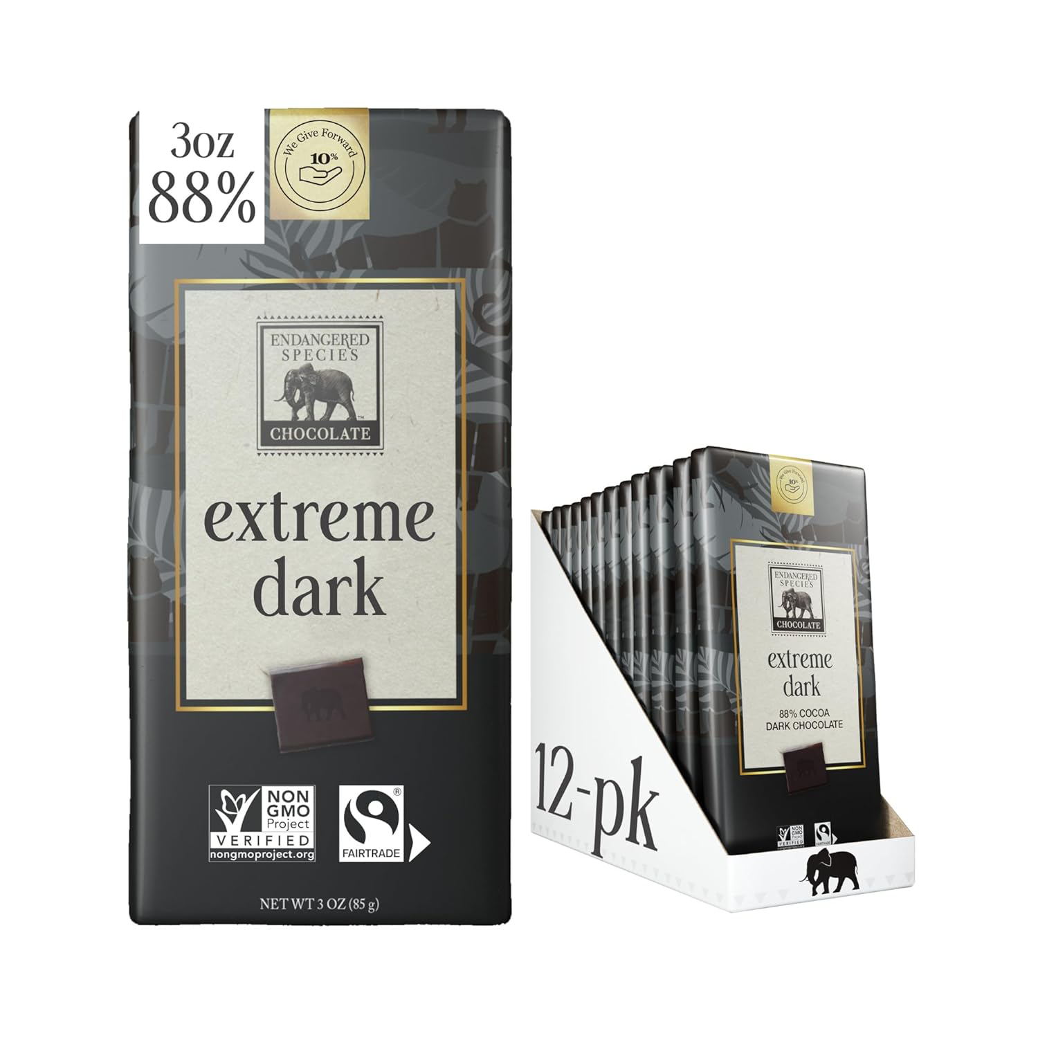 Endangered Species Strong Dark Chocolate 88%