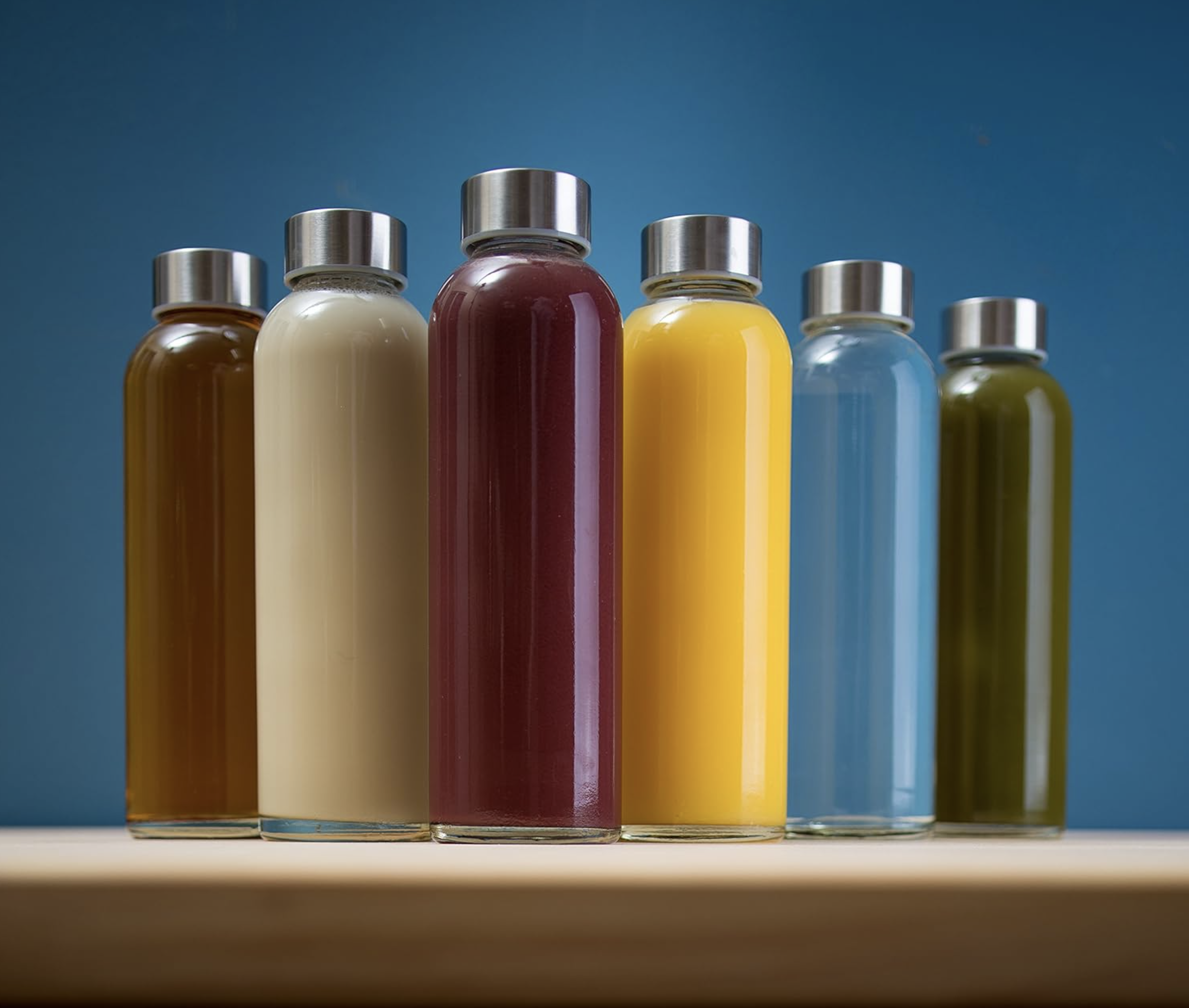 Epica 18-Oz. Glass Water Bottles with Lids, Set of 6 view 2