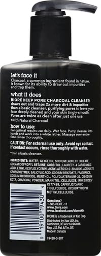 Bioré Deep Pore Charcoal Daily Face Wash, 6.77 Fl oz, with Deep Pore Cleansing for Dirt and Makeup Removal From Oily Skin view 2