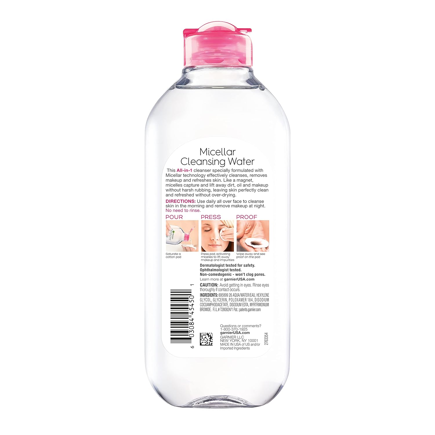 Garnier Micellar Water, Hydrating Facial Cleanser & Makeup Remover, Suitable for Sensitive Skin, Vegan, Cruelty Free, 13.5 Fl Oz (400mL), 1 Count view 2