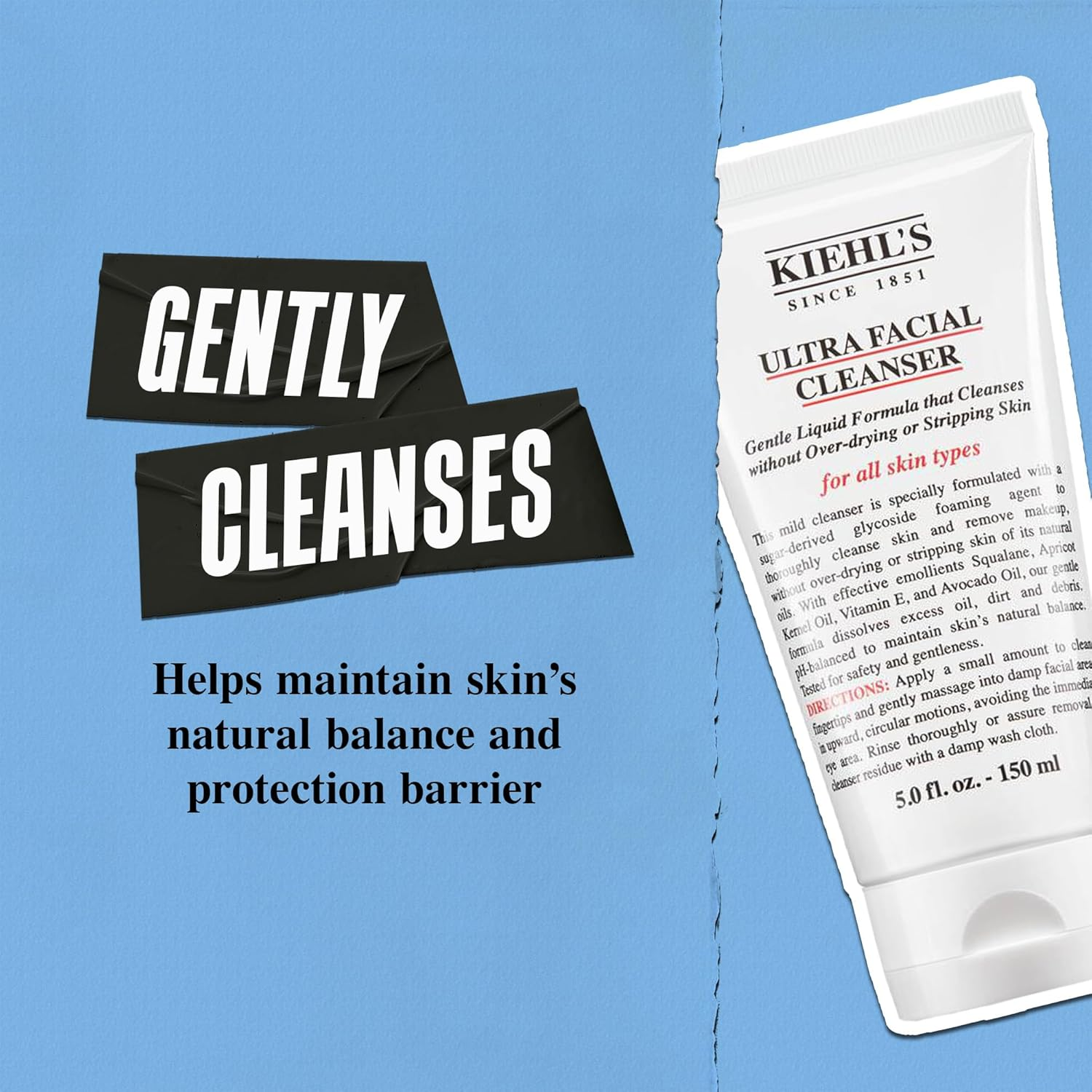 Kiehl's Ultra Facial Cleanser, Lightweight Foamy Facial Cleanser, Enriched Formula that Replenishes Skin Barrier, Gently Exfoliates and Moisturizes, Suitable for All Skin Types, Paraben Free view 4