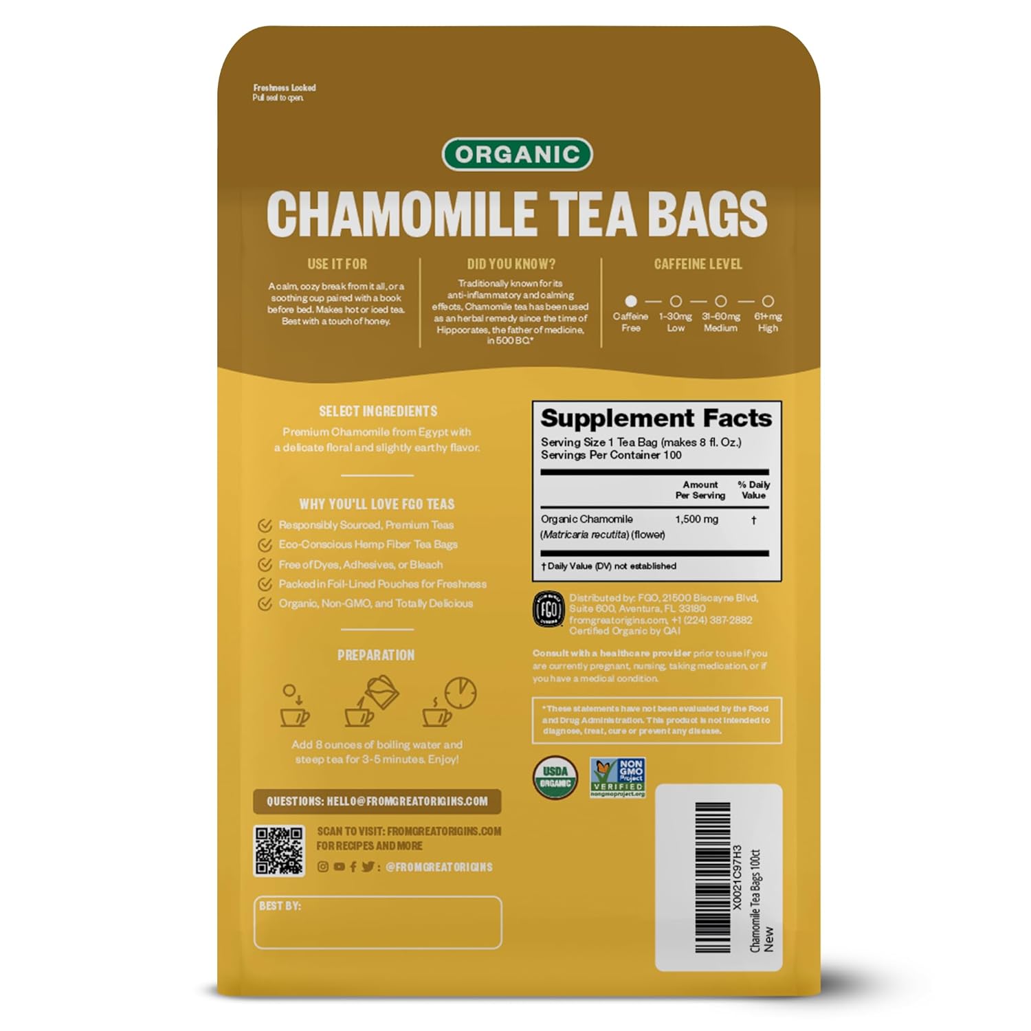 From Great Origins Organic Chamomile Tea view 2
