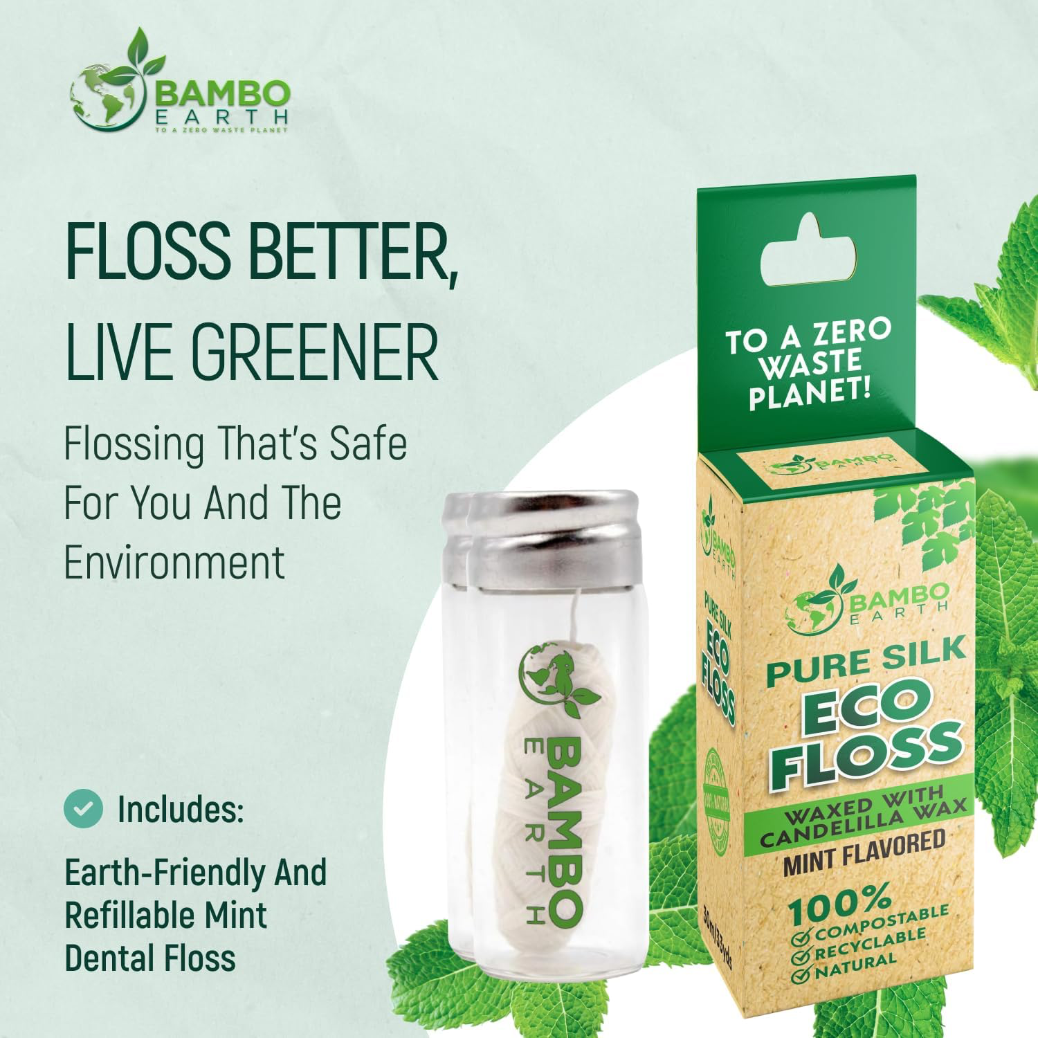 Biodegradable Mint Dental Floss view 2