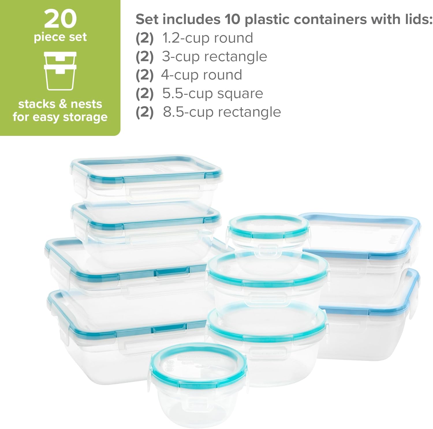 Snapware Total Solutions Plastic Food Storage - Mixed Sizes 10-Pack view 3