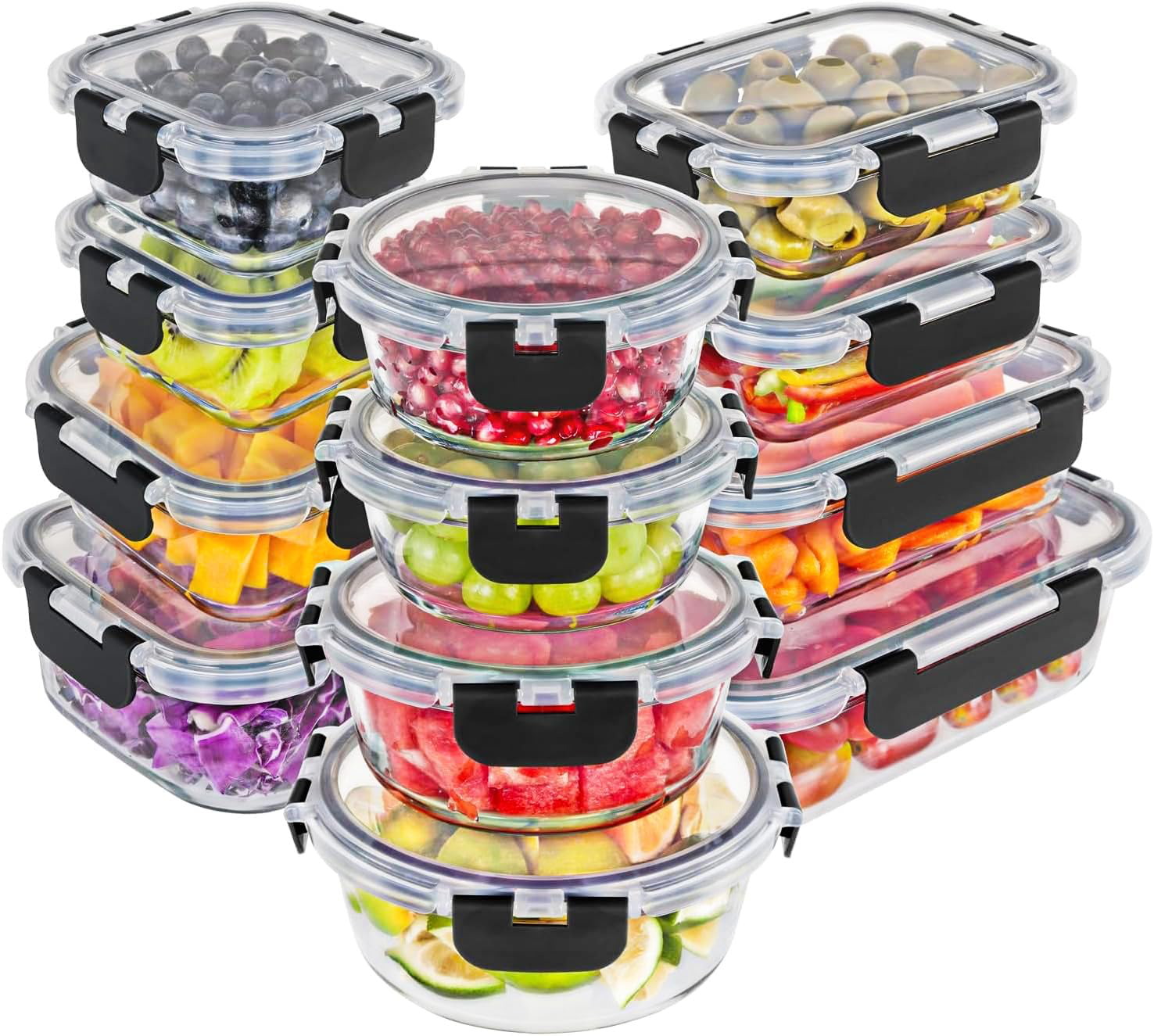 Magic Mill Glass Food Storage - 24 Pieces